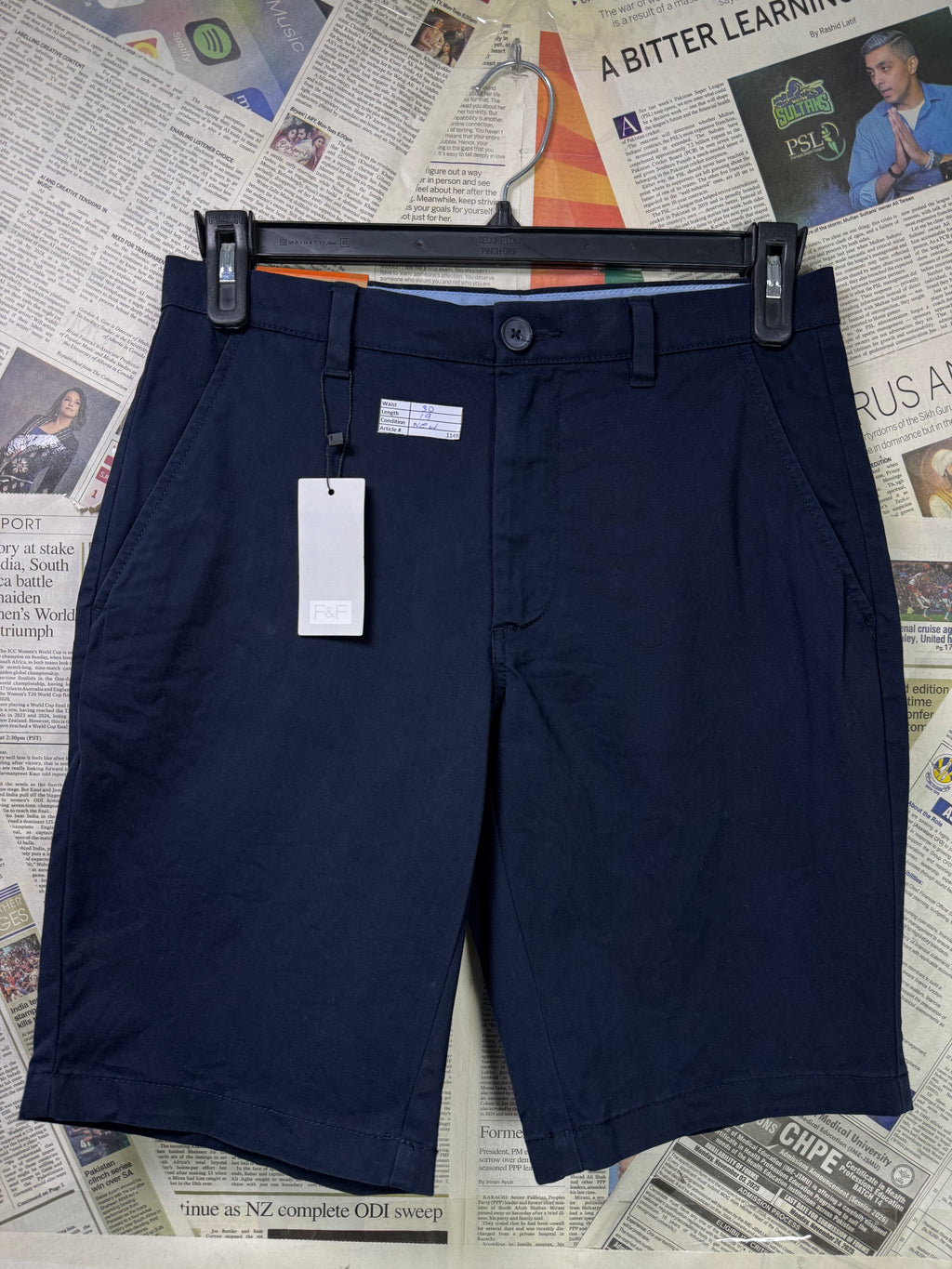 F&F® Waist: 30" | Navy Blue | Shorts | Cotton | 1149 - Genuine Maal