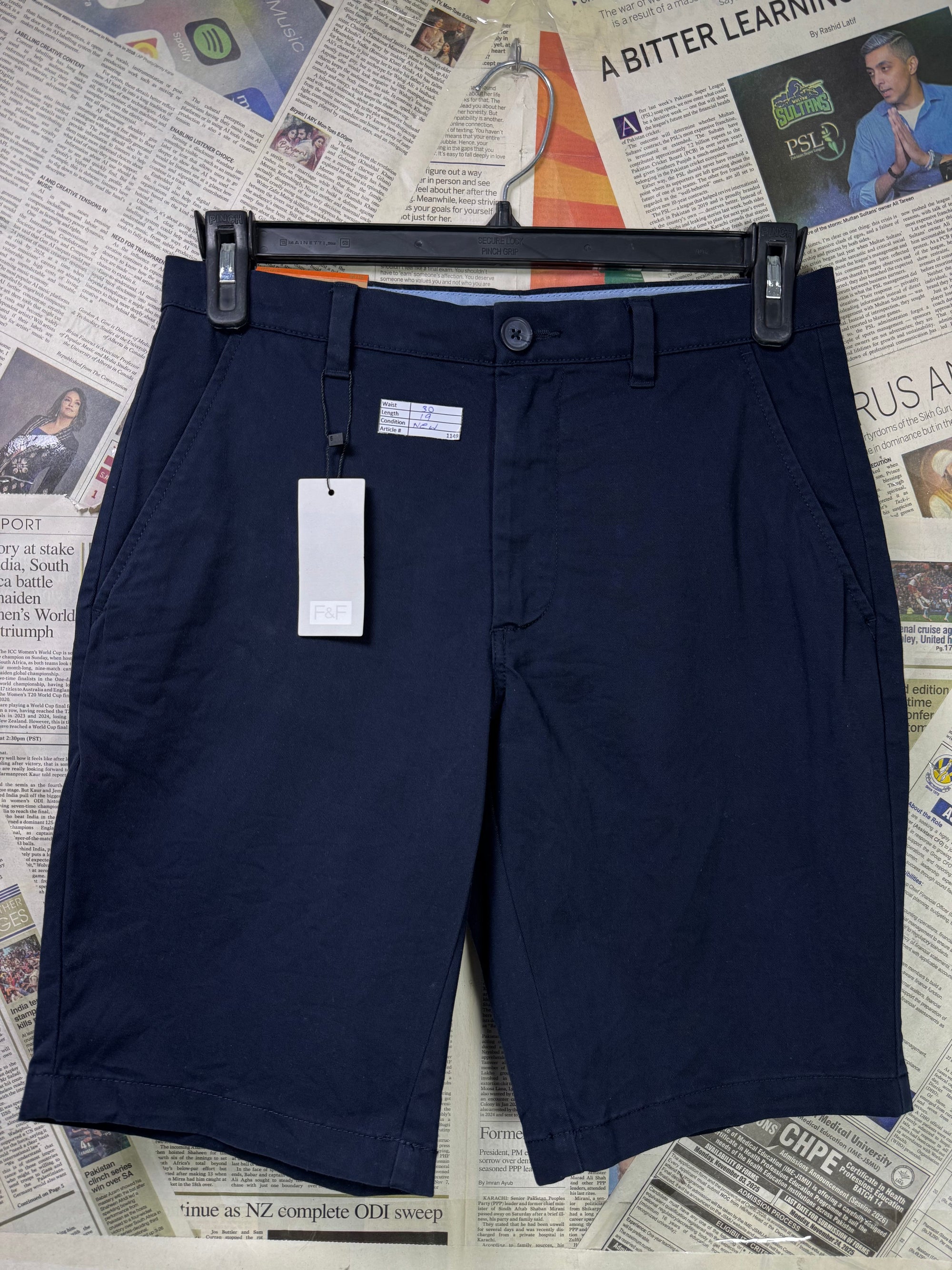 F&F® Waist: 30" | Navy Blue | Shorts | Cotton | 1149 - Genuine Maal