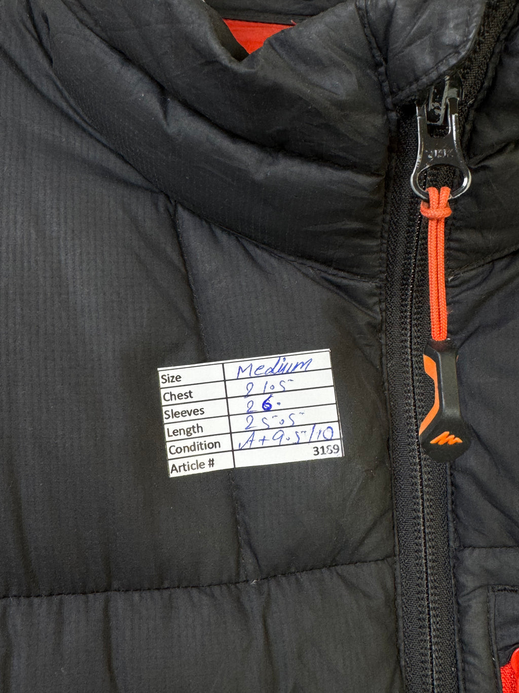 Quechua® Medium | Chest: 21.5" | Black | Puffer Jacket | Filling: Duck/Down | 3189 - Genuine Maal