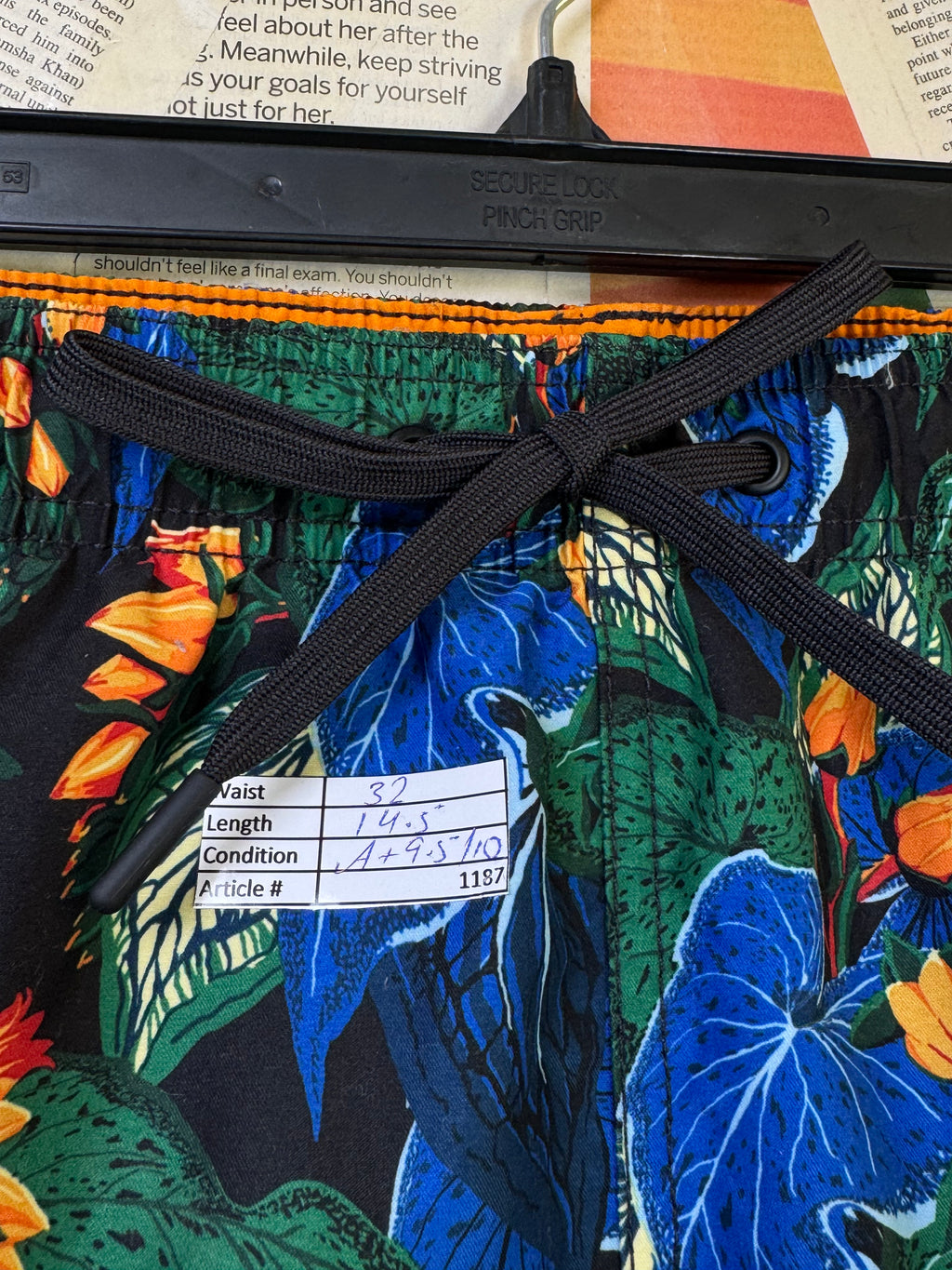 H&M® Waist: 32" | Floral | Beach Shorts | Poly | Inner: Mesh | 1187 - Genuine Maal