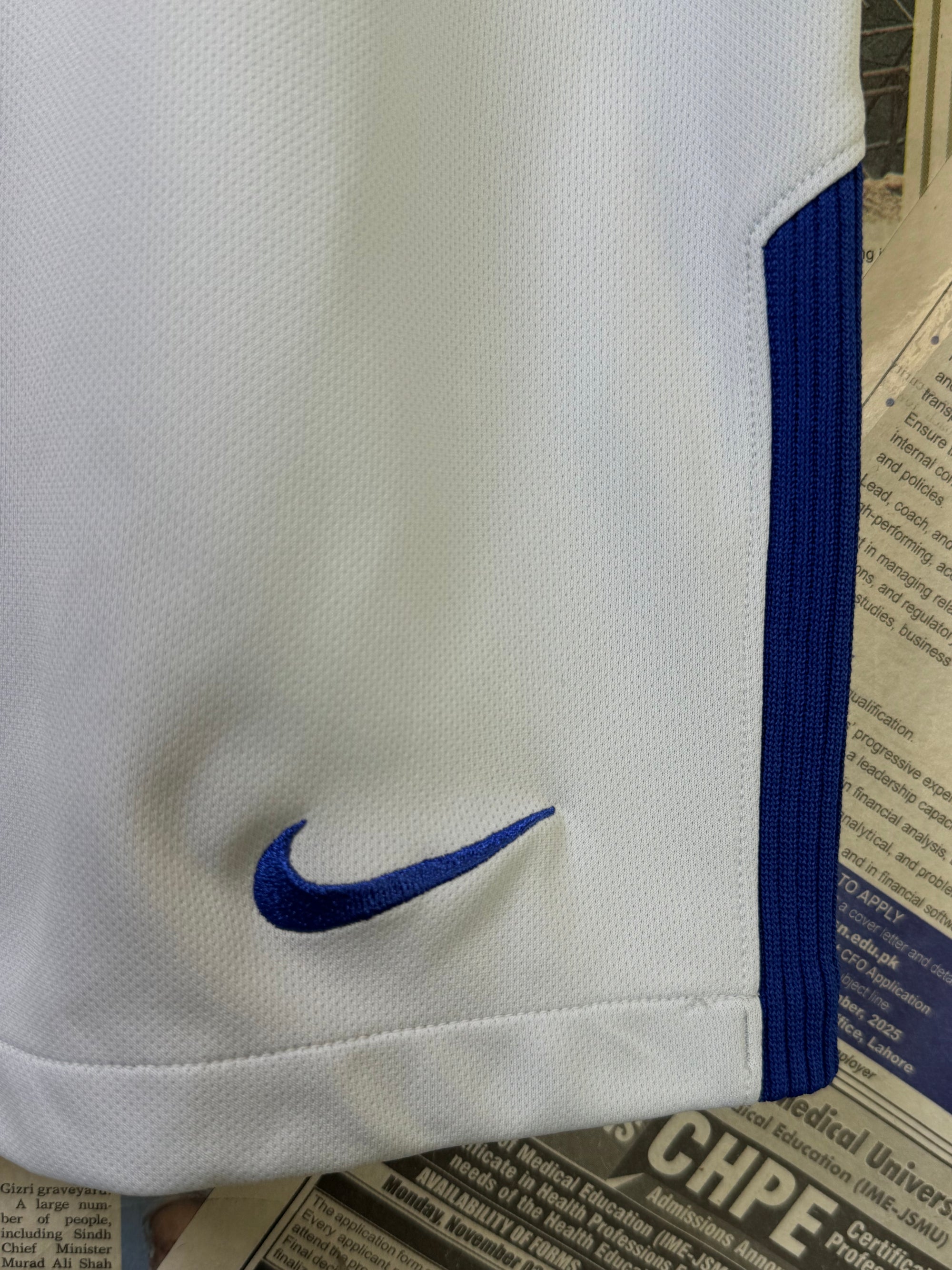 N*ke® Waist: 28" | Silver | Chelsea Football Shorts | Poly | 1175 - Genuine Maal