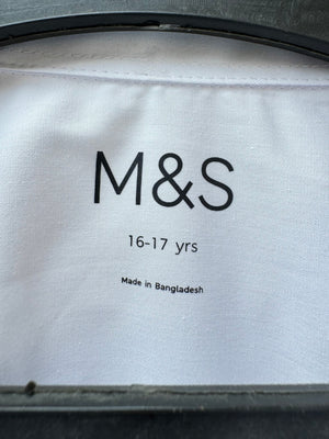 M&S® Large | Chest 23” | White | Shirt | Poly - Cotton | 4320 - Genuine Maal