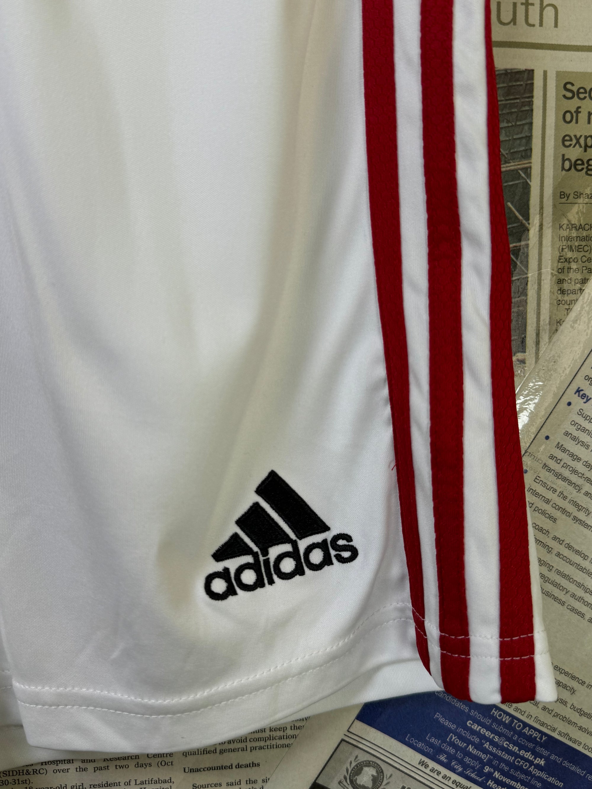 Adid*s® Waist: 24" to 26" | White | Menchester United Football Shorts | Poly | 1152 - Genuine Maal