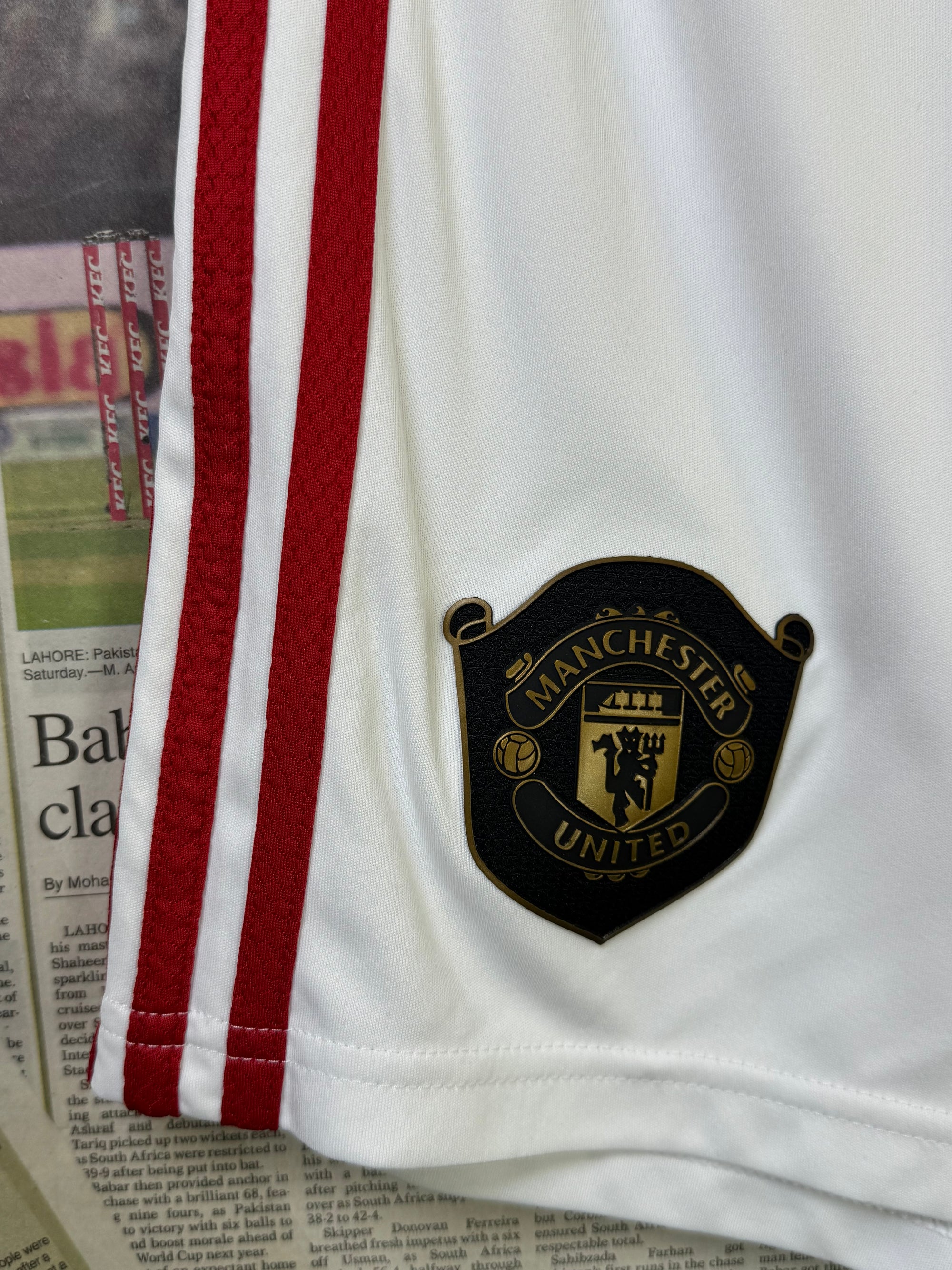 Adid*s® Waist: 24" to 26" | White | Menchester United Football Shorts | Poly | 1152 - Genuine Maal