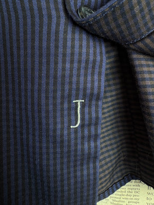Jasper Conran® XXL | Chest: 27" | Blue Striped | Shirt | Cotton | 4324 - Genuine Maal