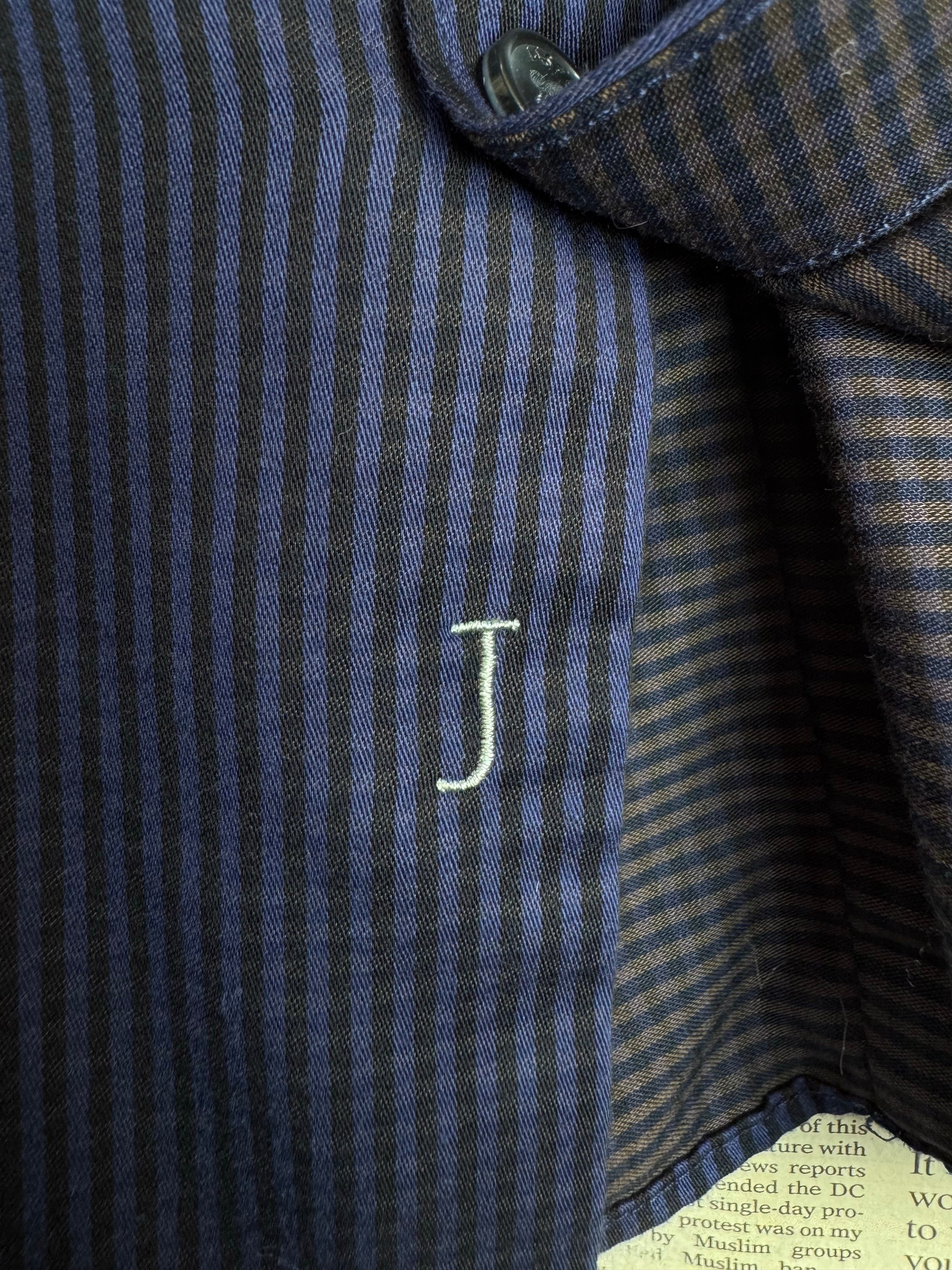 Jasper Conran® XXL | Chest: 27" | Blue Striped | Shirt | Cotton | 4324 - Genuine Maal