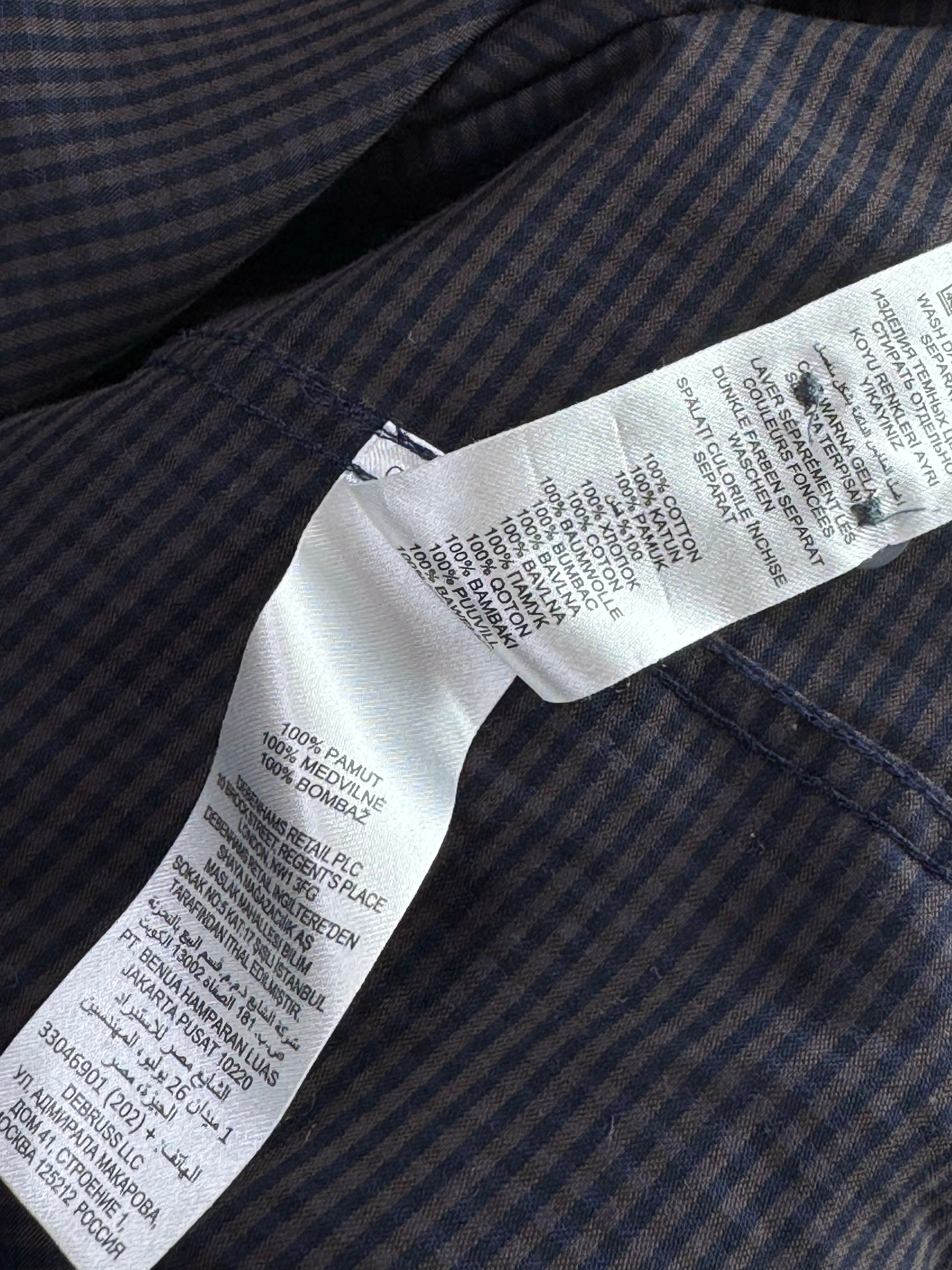 Jasper Conran® XXL | Chest: 27" | Blue Striped | Shirt | Cotton | 4324 - Genuine Maal