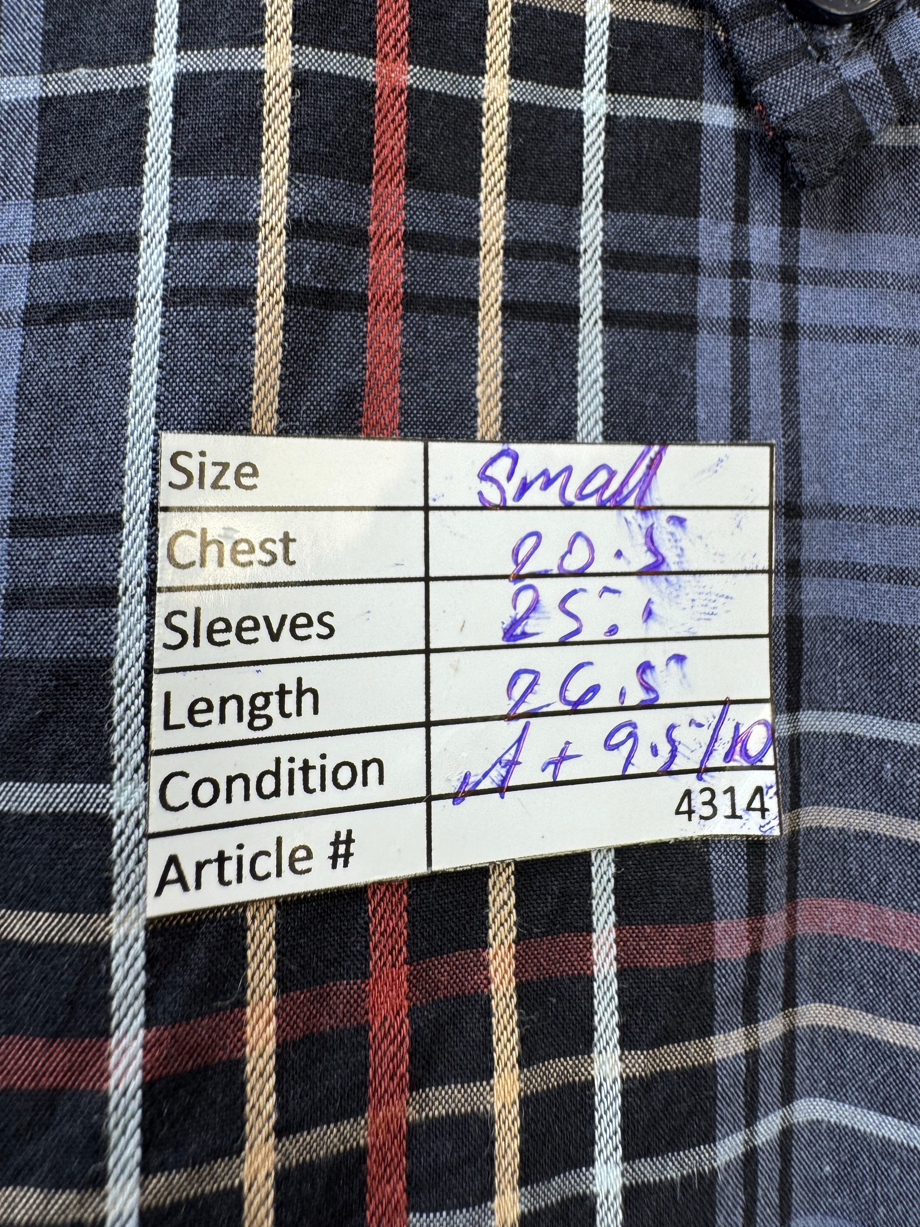 Ben Sherman® Small | Chest: 20.5" | Blue Check | Shirt | Cotton | 4314 - Genuine Maal