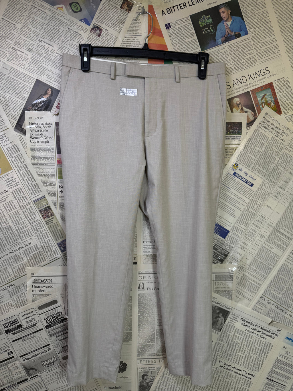 M&S® Waist: 34" | Light Gray | Dress Pants | Poly - Viscose | 1165 - Genuine Maal