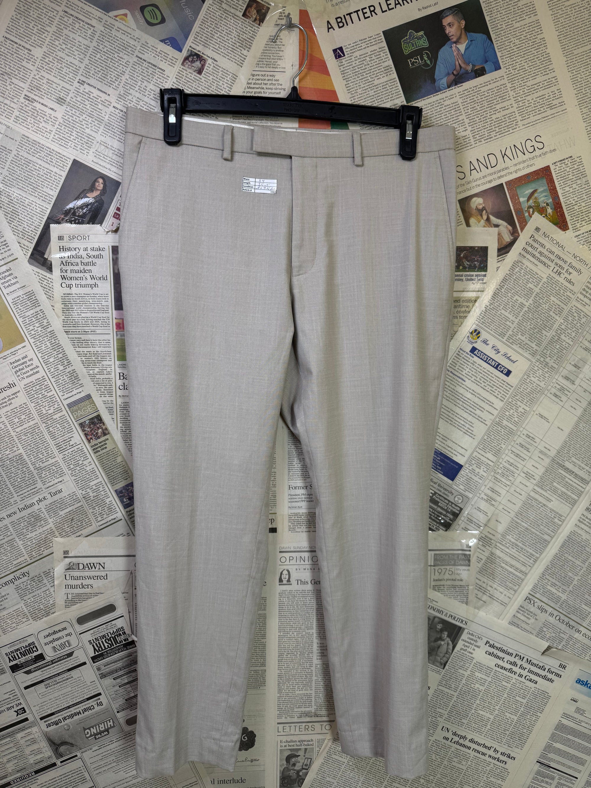 M&S® Waist: 34" | Light Gray | Dress Pants | Poly - Viscose | 1165 - Genuine Maal