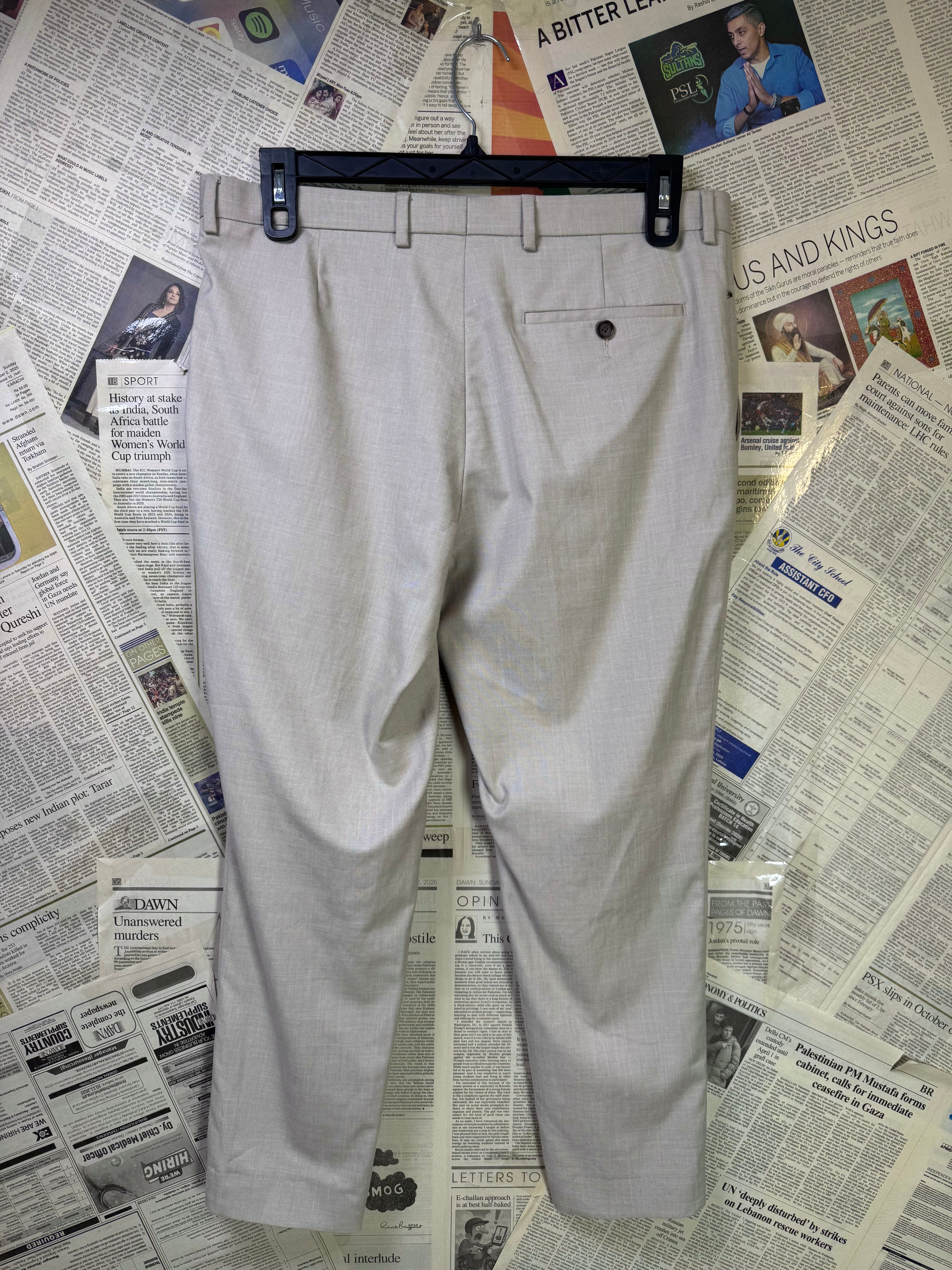M&S® Waist: 34" | Light Gray | Dress Pants | Poly - Viscose | 1165 - Genuine Maal