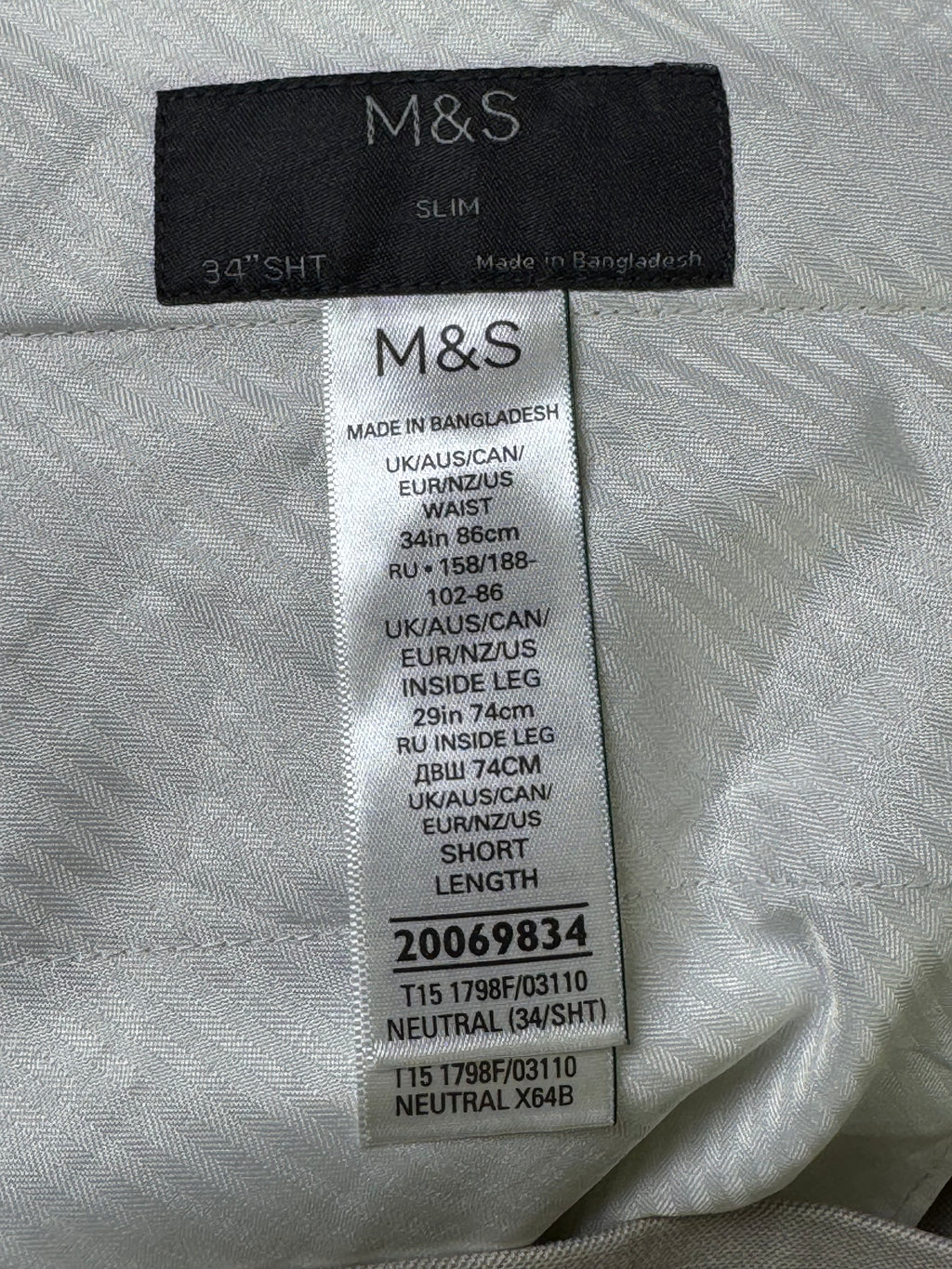 M&S® Waist: 34" | Light Gray | Dress Pants | Poly - Viscose | 1165 - Genuine Maal