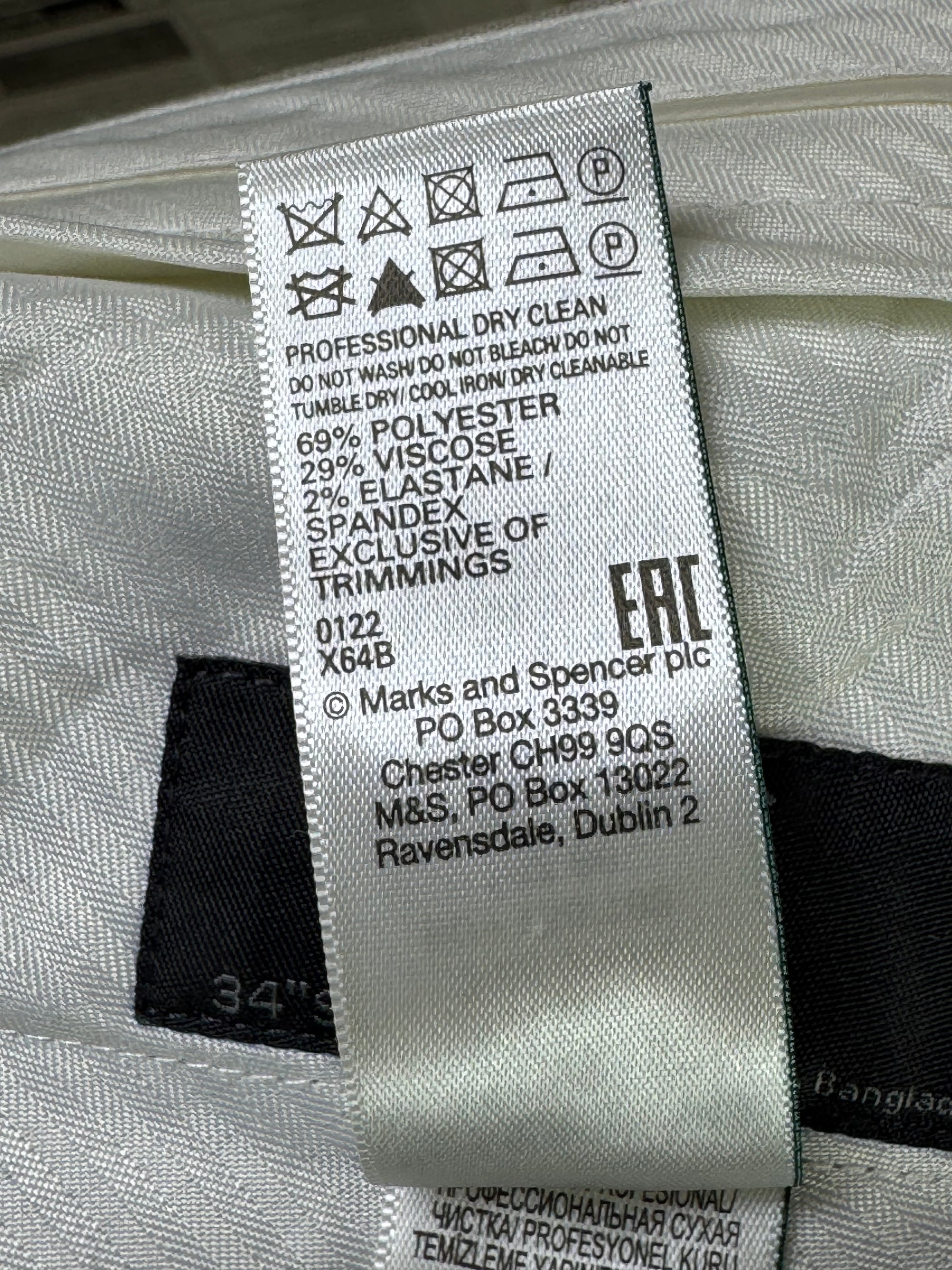 M&S® Waist: 34" | Light Gray | Dress Pants | Poly - Viscose | 1165 - Genuine Maal
