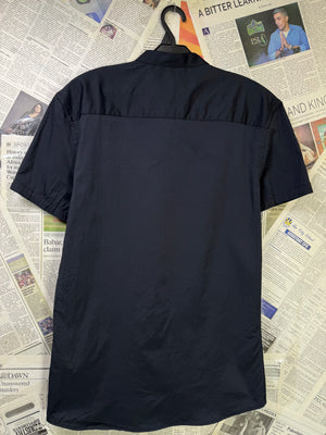 MAN® Small | Chest: 19" | Black | Band Collar Shirt | Cotton - Poly | 3182 - Genuine Maal
