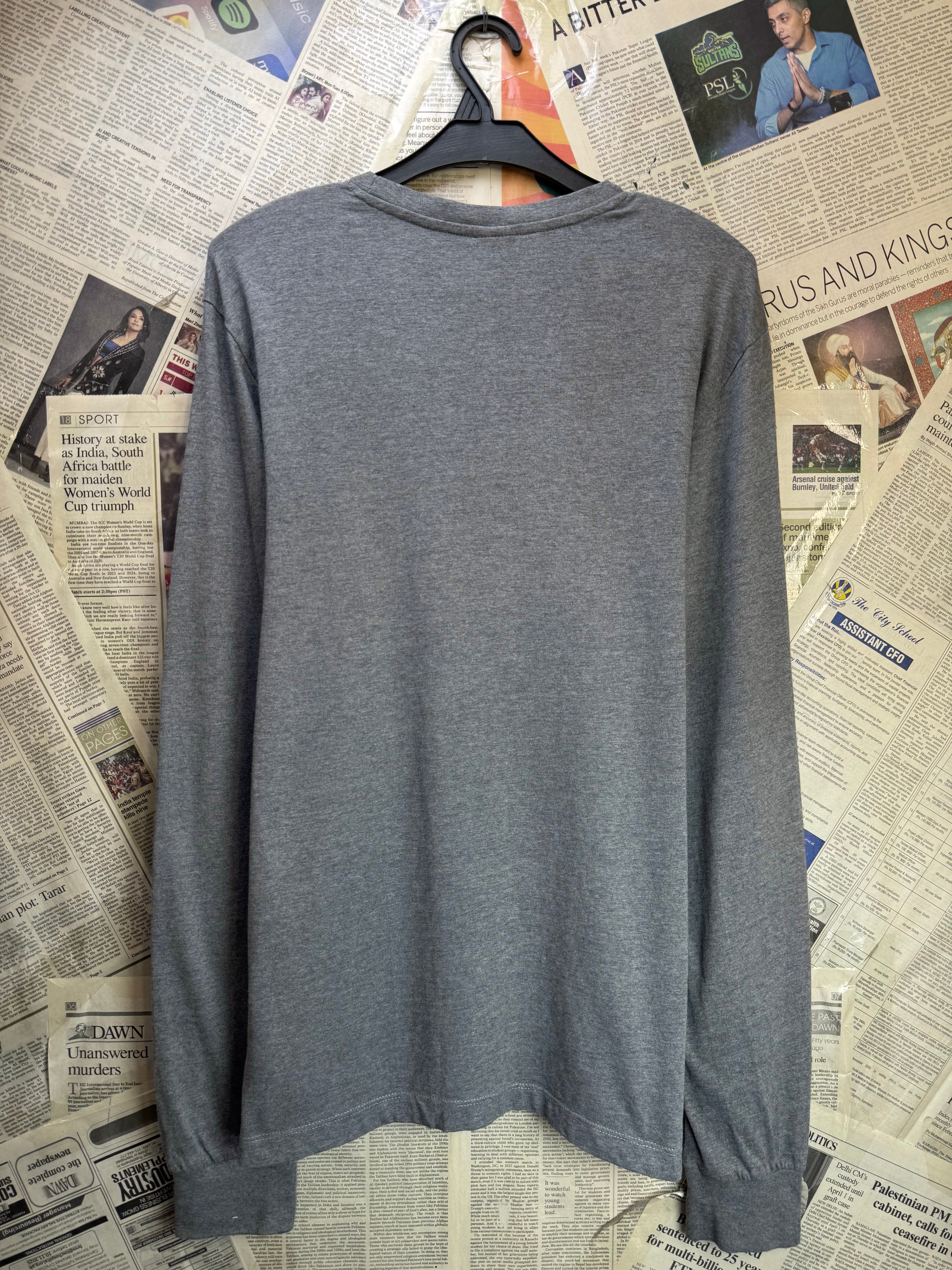 USPA® Small | Chest: 20" | Grey | Fullsleeves T-Shirt | Cotton - Viscose | 4104 - Genuine Maal