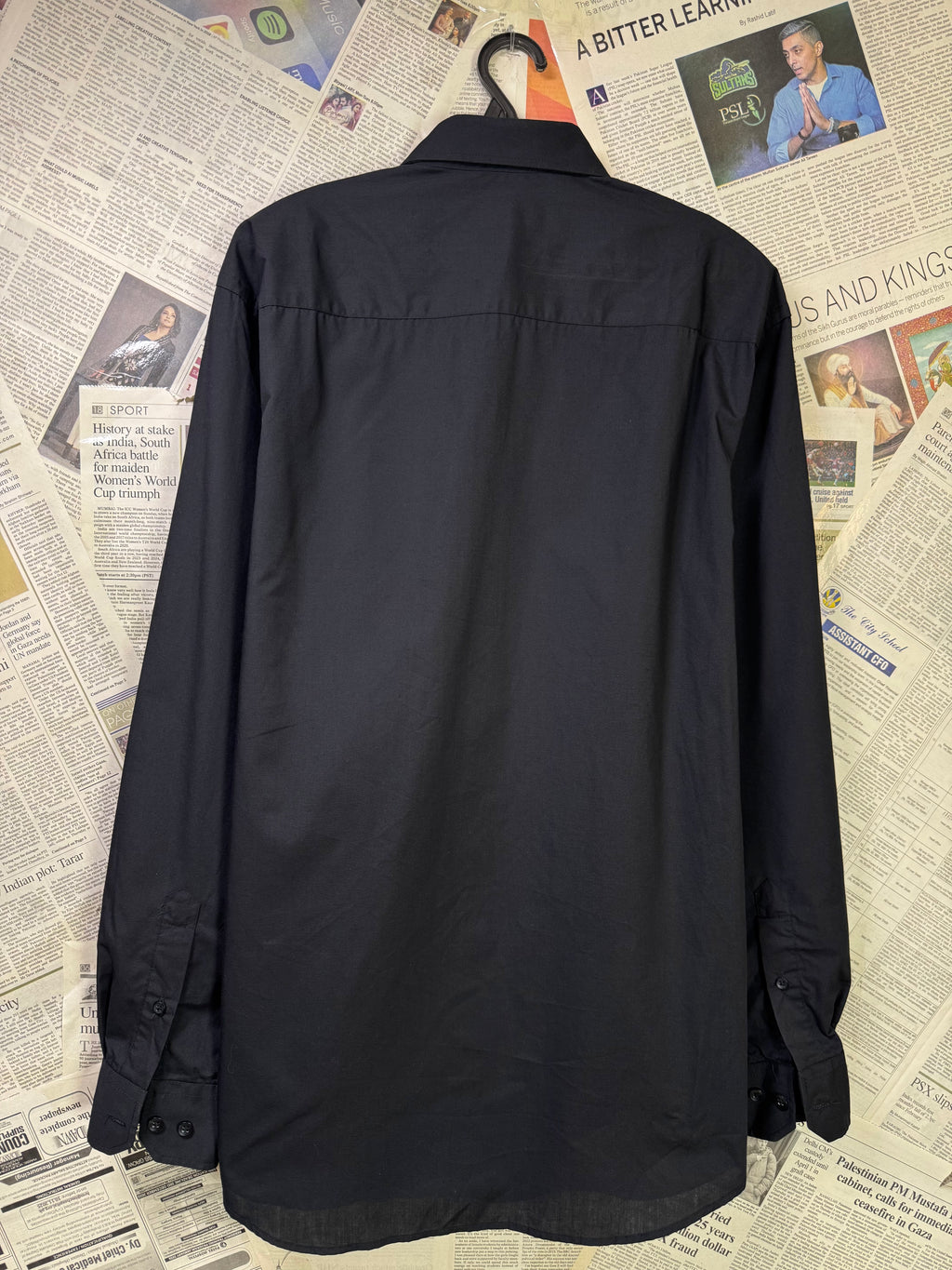 Primark® Medium | Chest: 23.5" | Black | Shirt | Cotton - Poly | 3195 - Genuine Maal