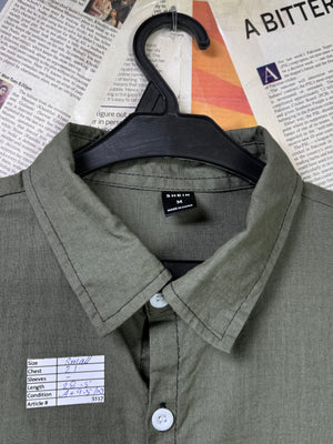 Shein® Small | Chest: 21" | Moss Green | Shirt | Cotton | 3187 - Genuine Maal