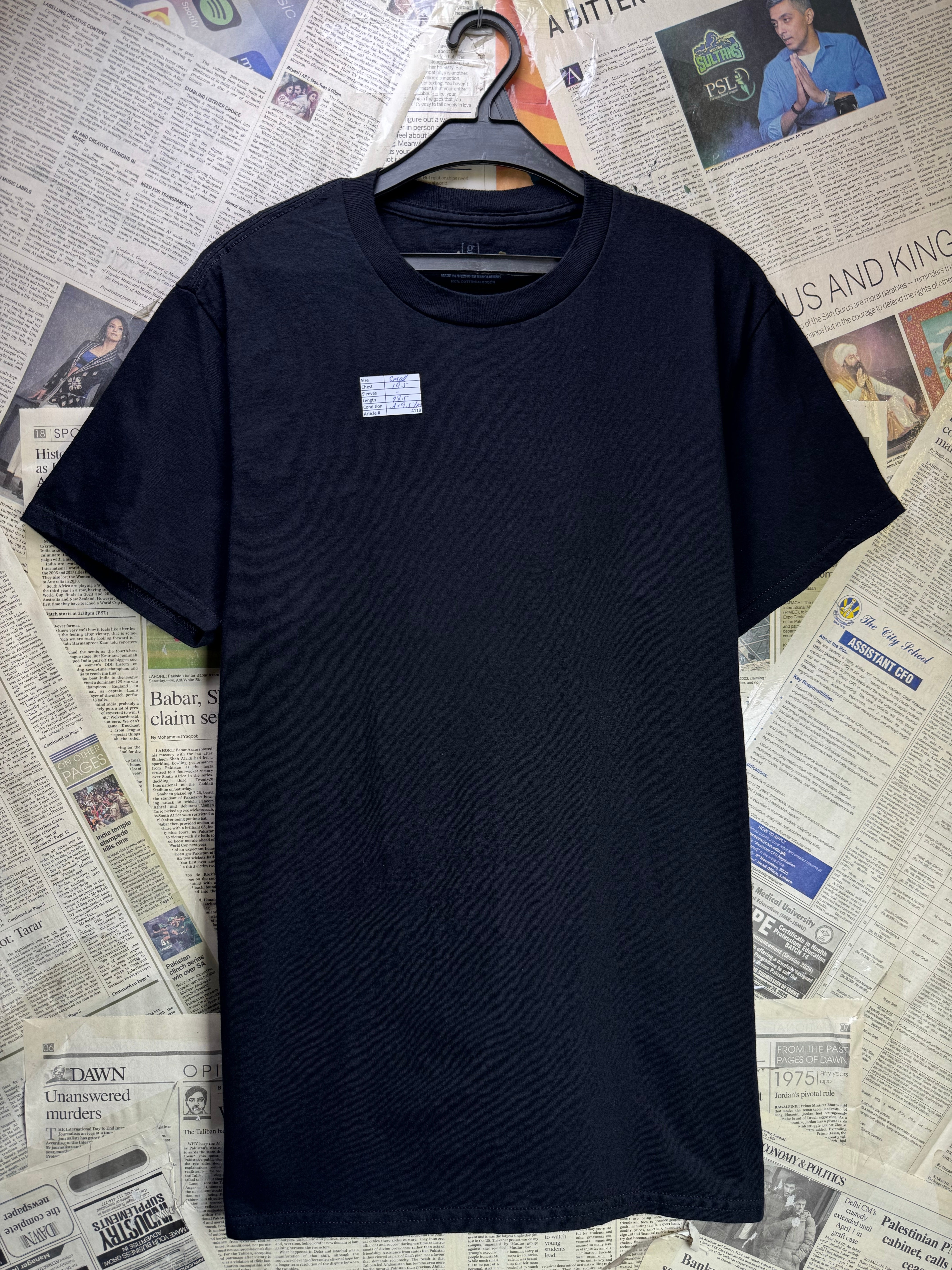 George® Small | Chest: 19.5" | Black | T-Shirt | Cotton | 4118 - Genuine Maal