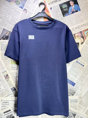 Primark® Medium | Chest: 21.5" | Space Blue | T-Shirt | Cotton - Elastane | 4293 - Genuine Maal