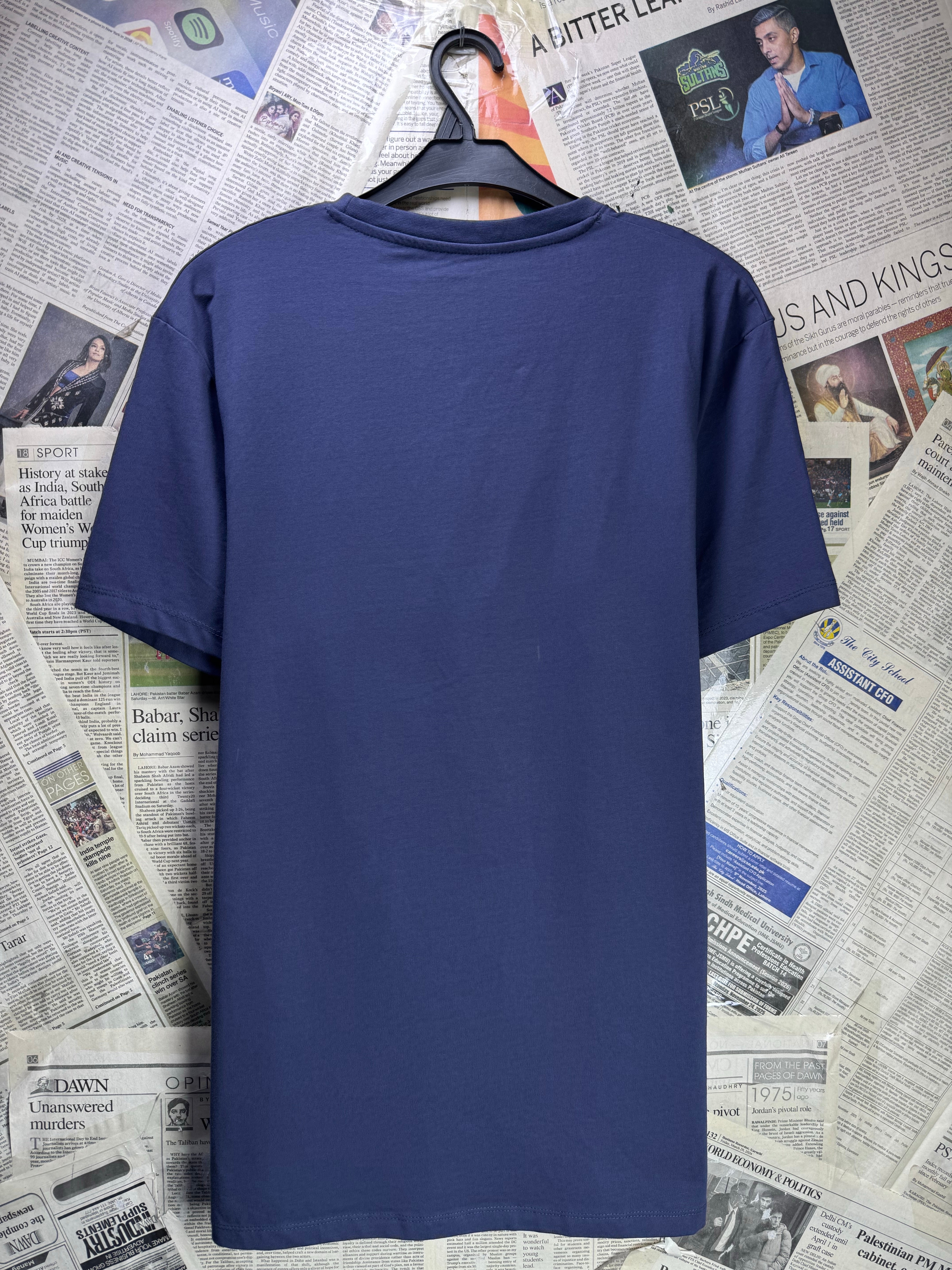 Primark® Medium | Chest: 21.5" | Space Blue | T-Shirt | Cotton - Elastane | 4293 - Genuine Maal