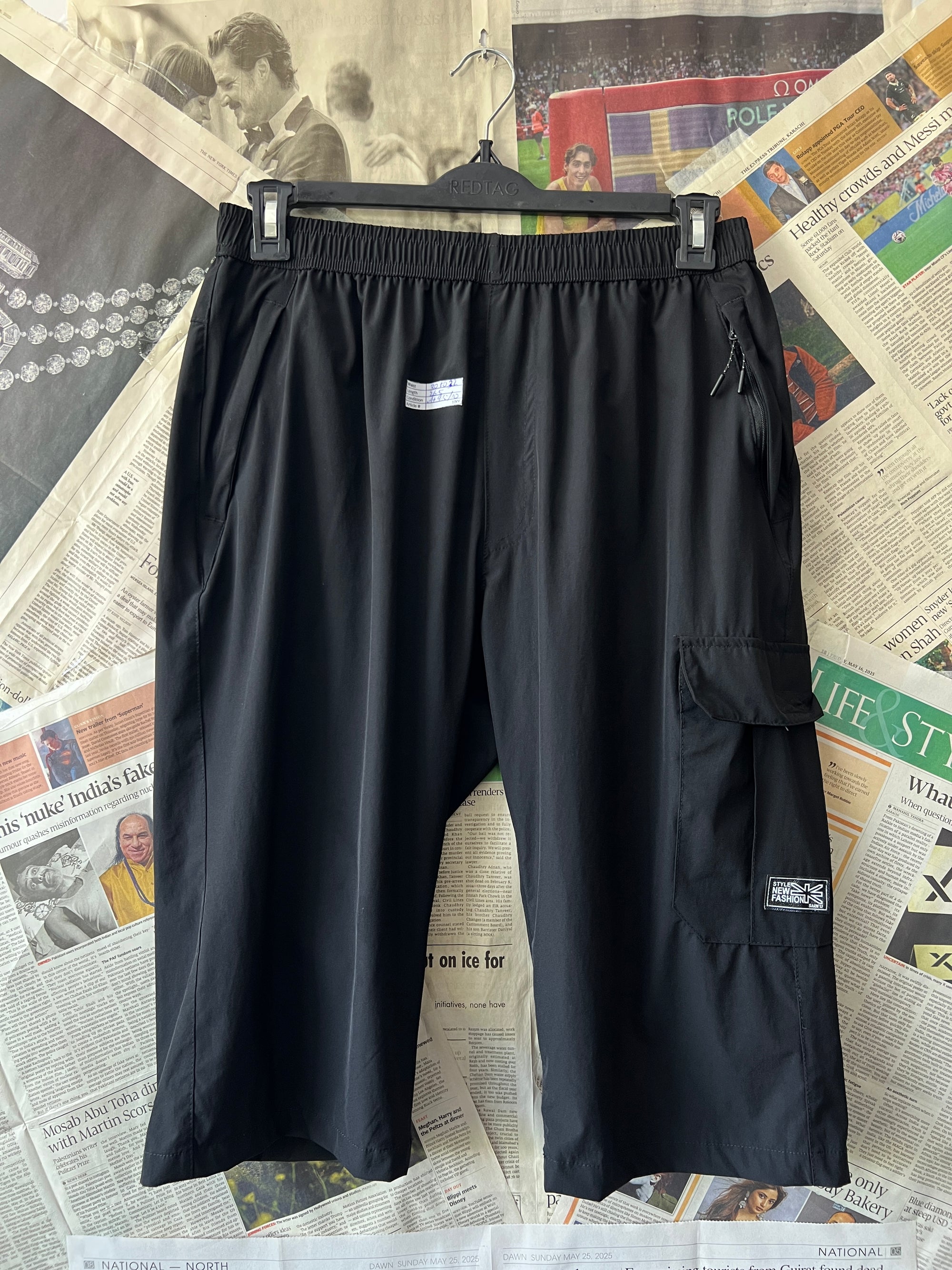 SPORT® Black | Waist: 30" to 32" | 3 Quarter Shorts | 1006 - Genuine Maal