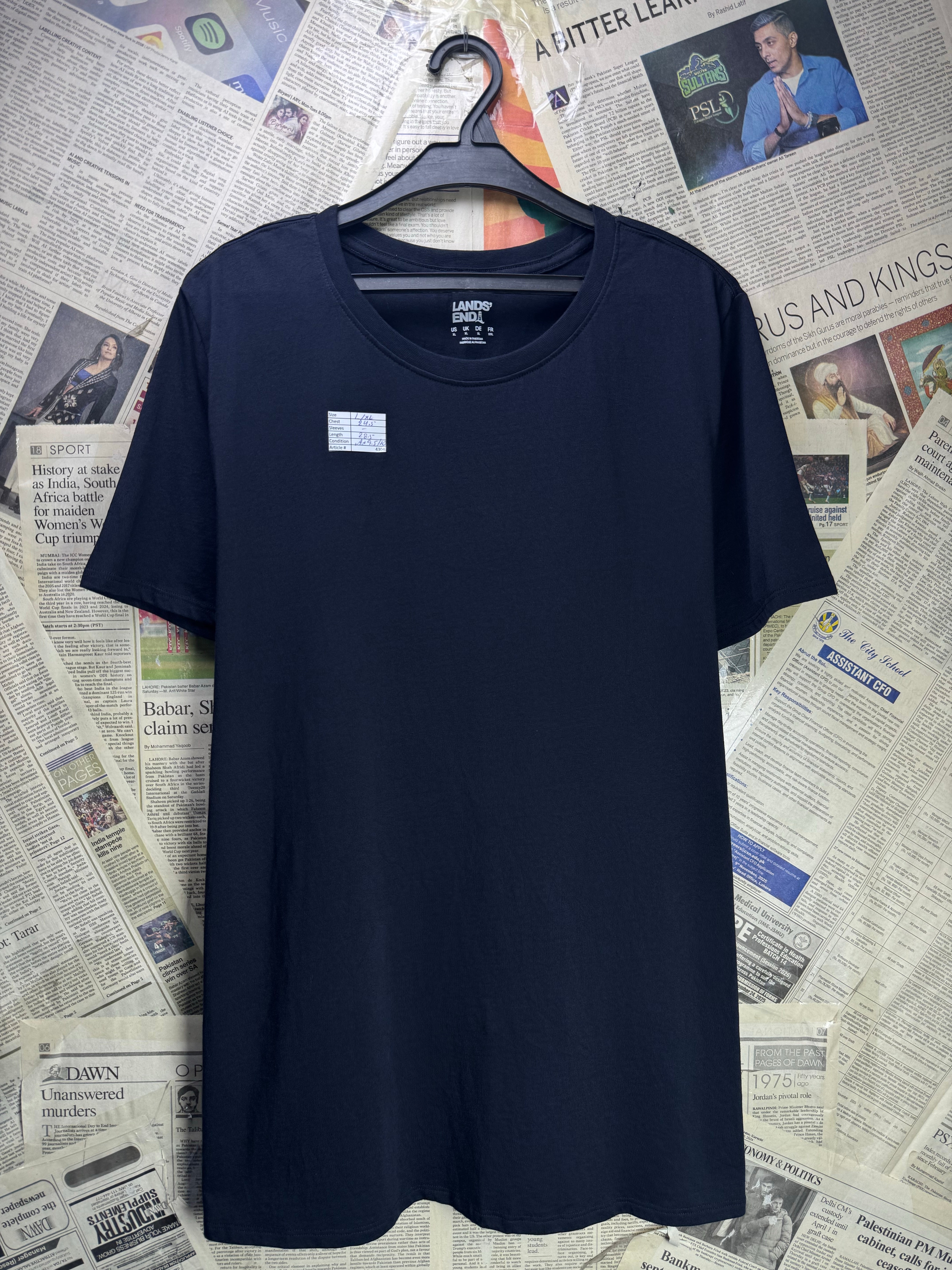 Lands' End® L/XL | Chest: 24.5" | Black | T-Shirt | Cotton | 4304 - Genuine Maal