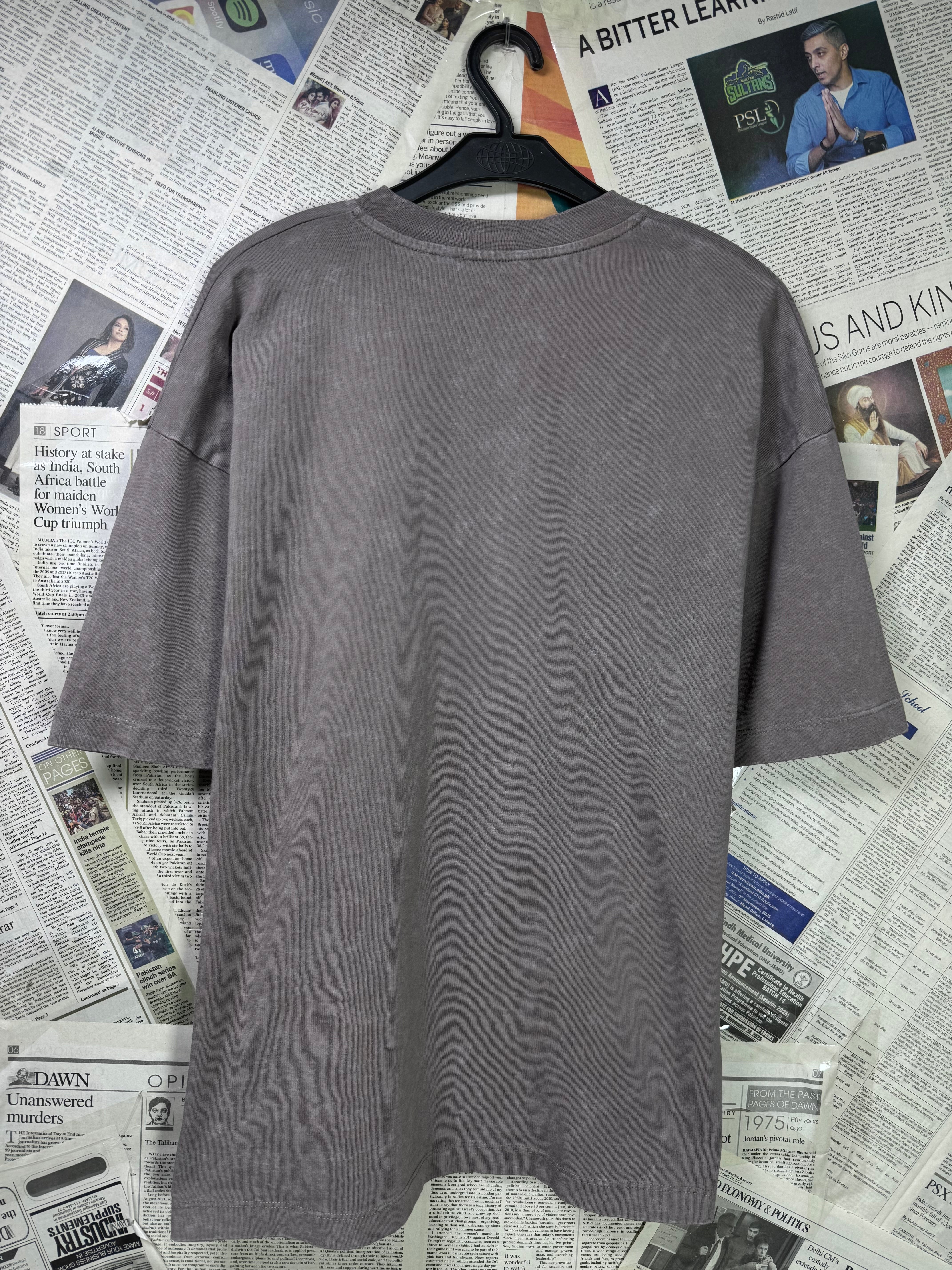 Asos® Small | Chest: 22" Oversize | T-Shirt | Unisex | Dark Gray | Cotton | 3365 - Genuine Maal
