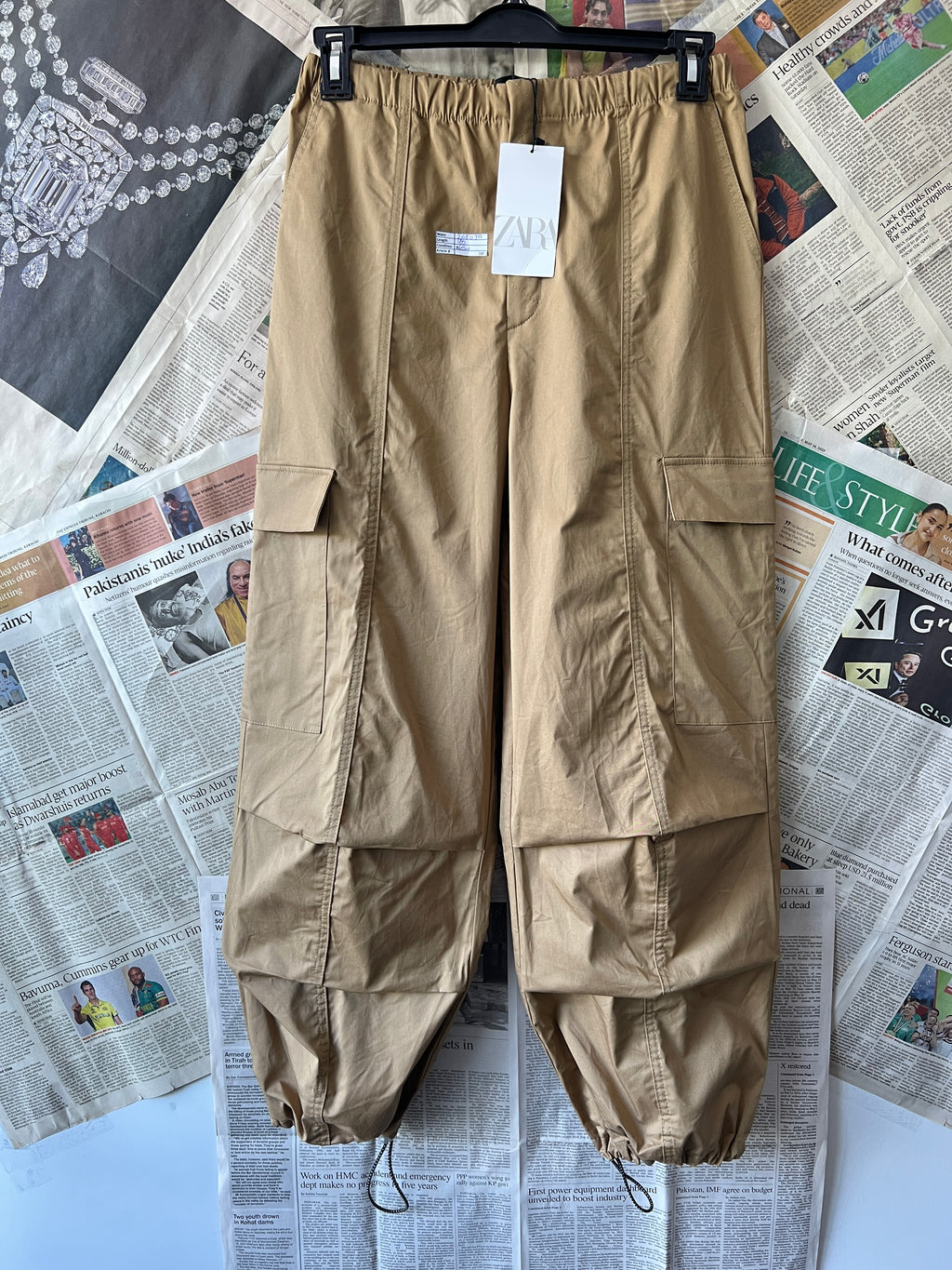 ZARA® Camel | Waist: 26" to 28" | Jogger Pants| 1007 - Genuine Maal