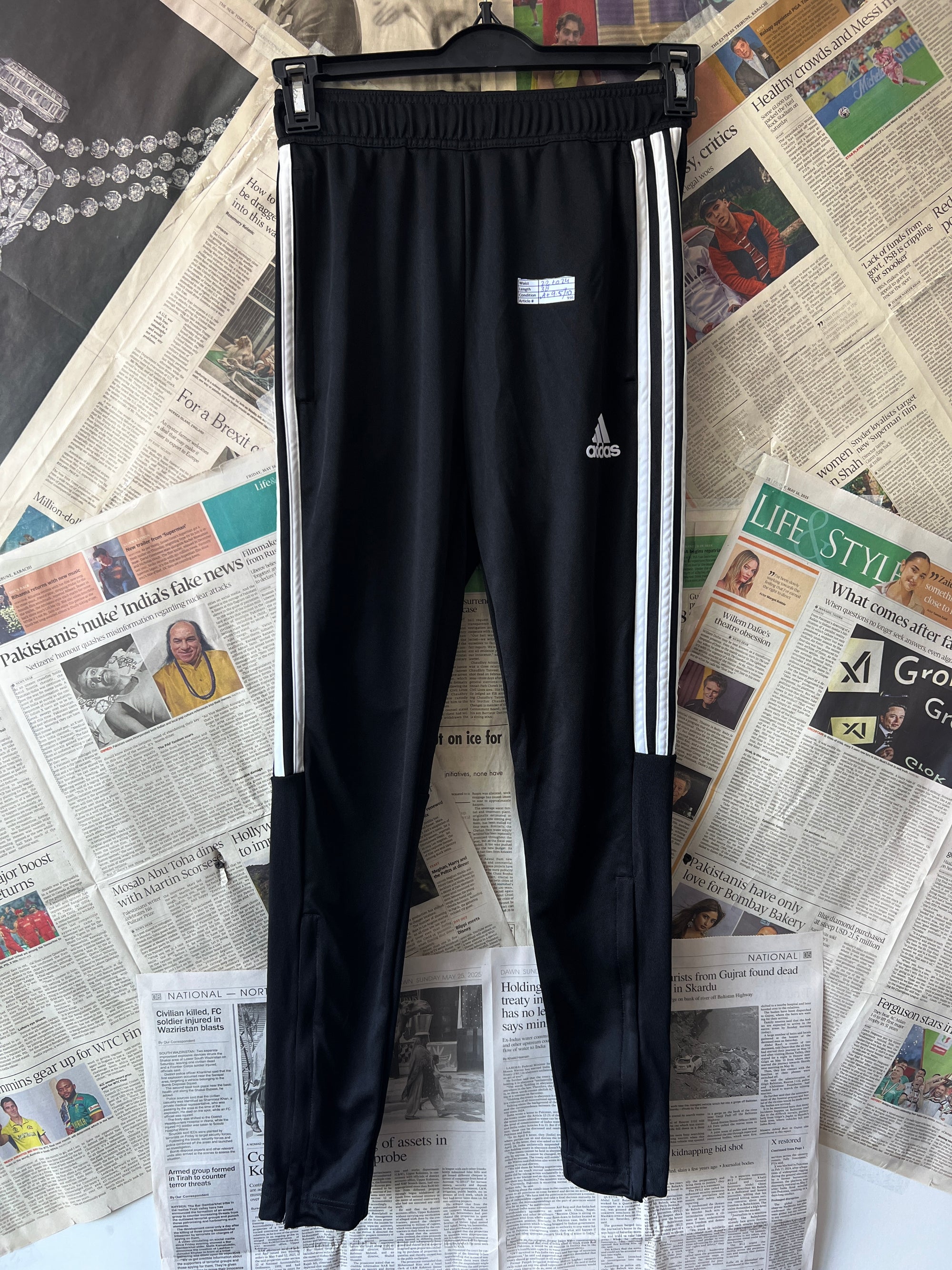 Adid*s® Black | Waist: 22" to 24" | Trouser | 996 - Genuine Maal