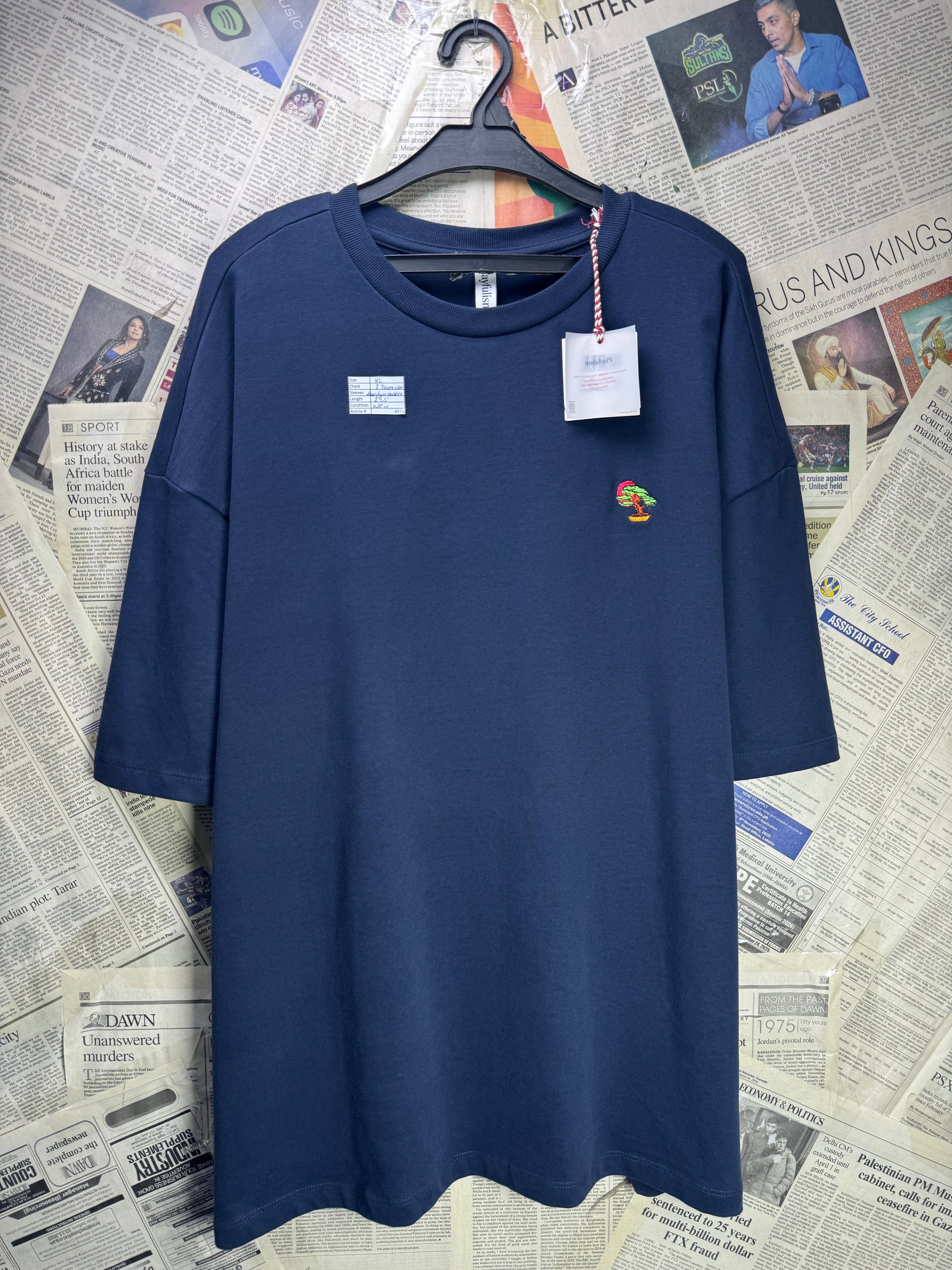 Playfulism® XL | Chest: Oversize" | Blue | T-Shirt | Cotton | 4126 - Genuine Maal