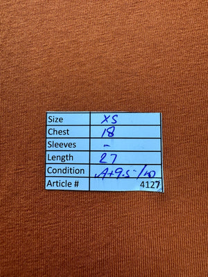 Primark® XS | Chest: 18" | Burnt Orange | T-Shirt | Cotton - Elastane | 4127 - Genuine Maal