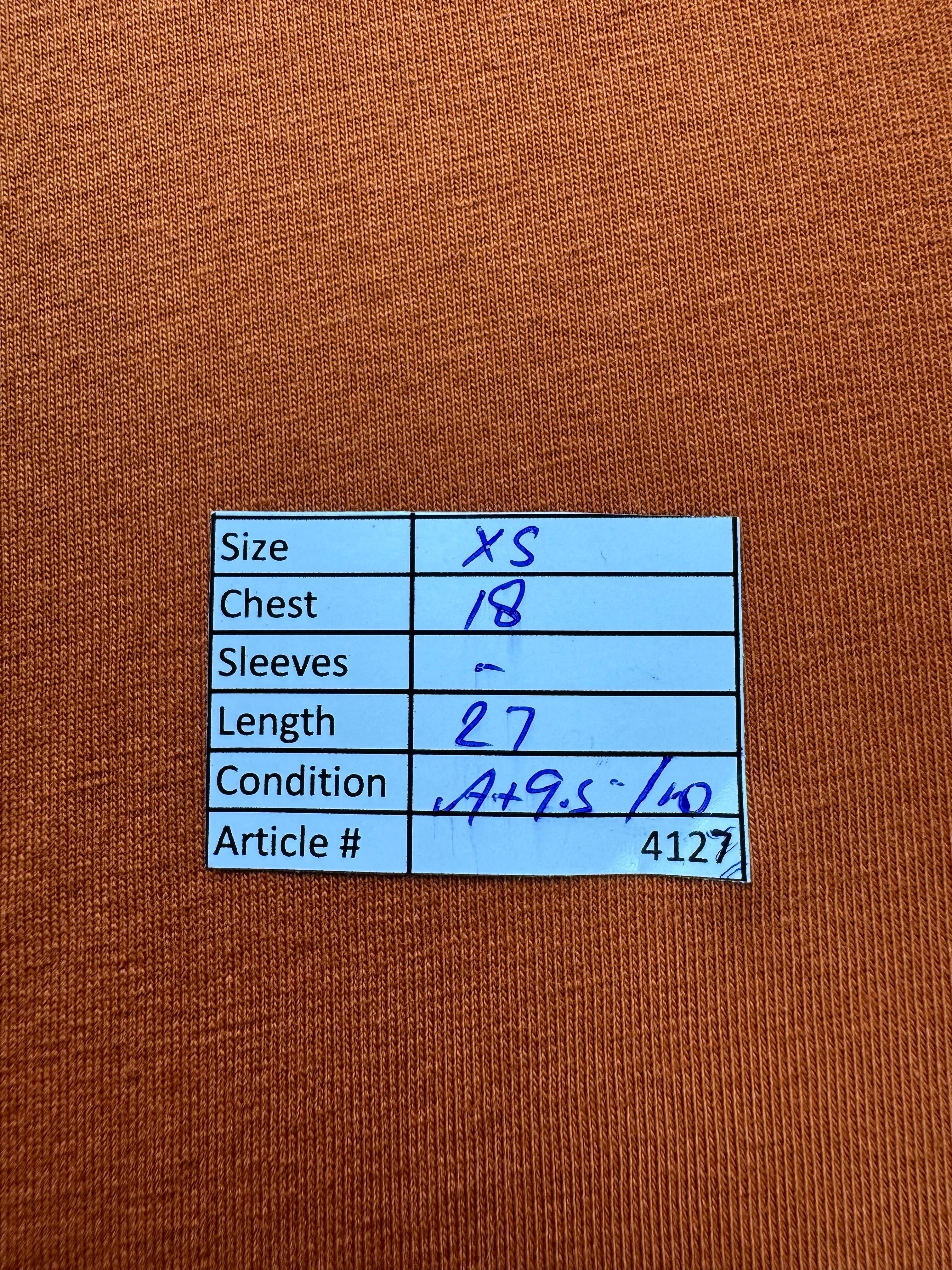 Primark® XS | Chest: 18" | Burnt Orange | T-Shirt | Cotton - Elastane | 4127 - Genuine Maal