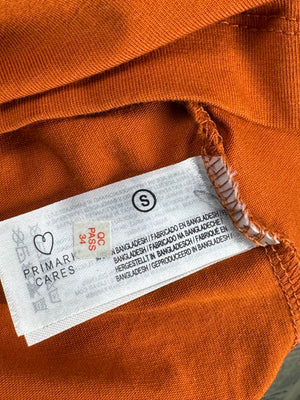 Primark® XS | Chest: 18" | Burnt Orange | T-Shirt | Cotton - Elastane | 4127 - Genuine Maal