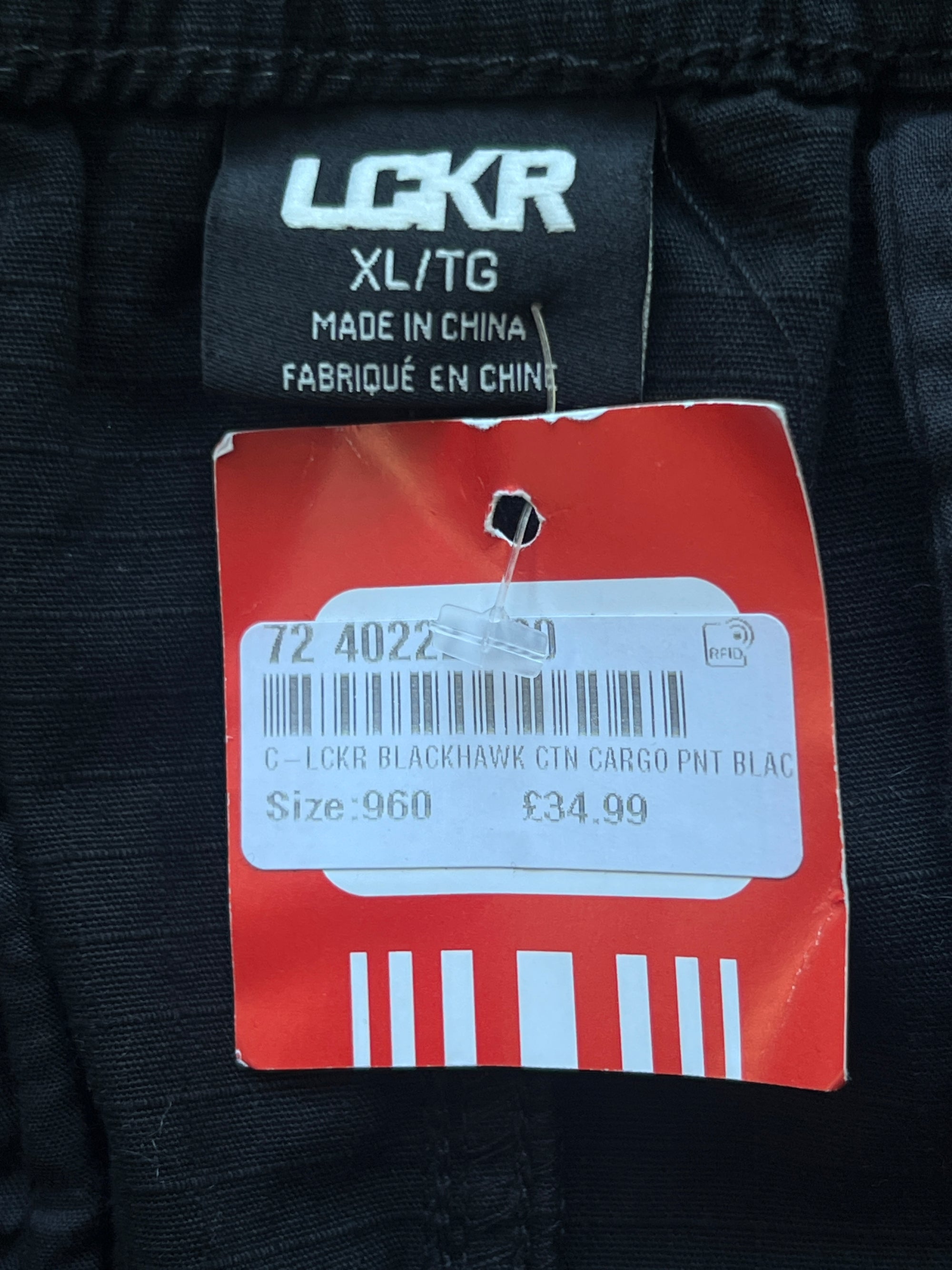 LCKR® Black | Waist: 36" to 38" | Cargo Trouser | 1002 - Genuine Maal