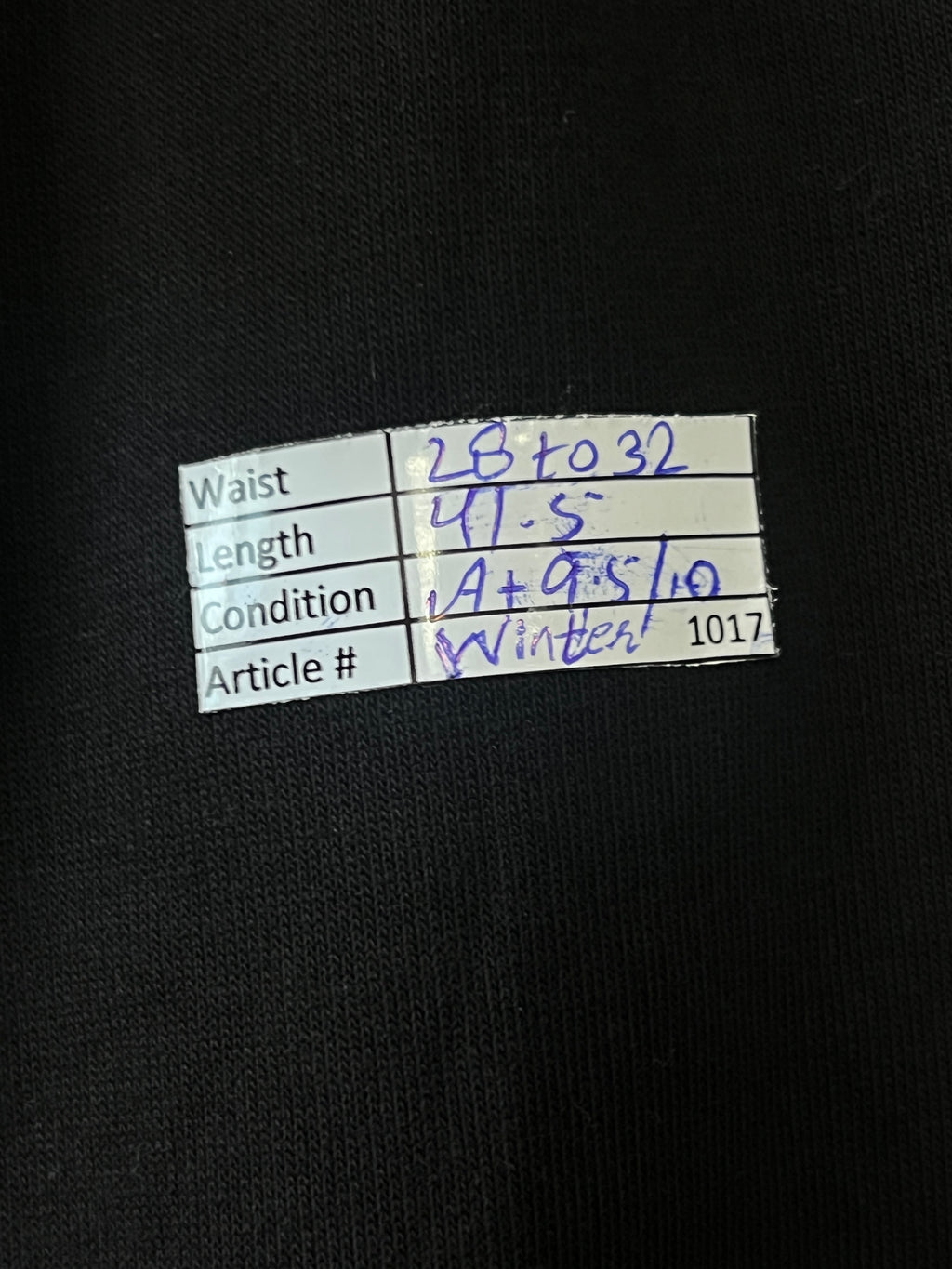 MAN® Black | Waist: 28" to 30" | Warm Trouser | 1017 - Genuine Maal