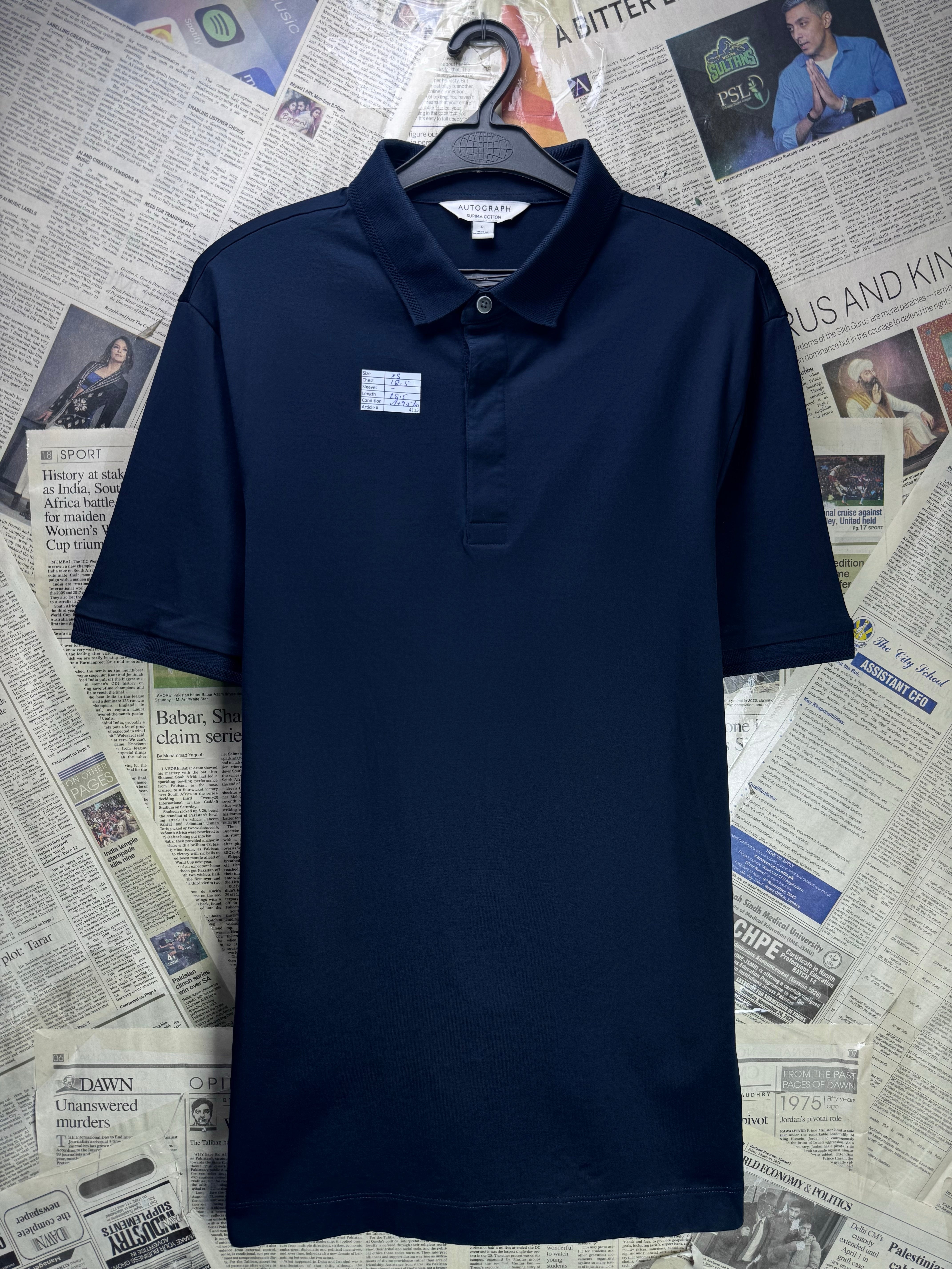 M&S® XS | Chest: 18.5" | Blue | Polo | Cotton | 4115 - Genuine Maal