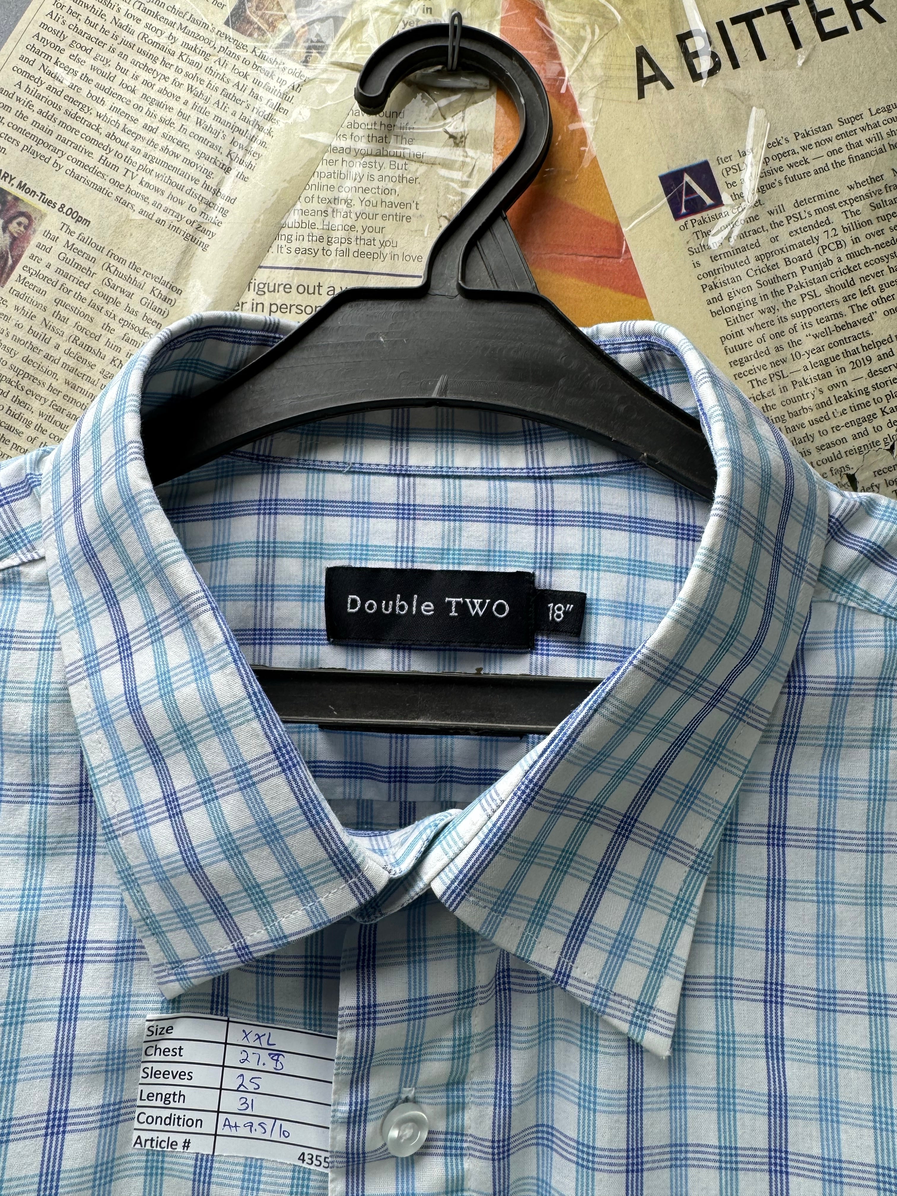 Double TWO® XXL | Chest: 27.5" | Check | Collar 18" Shirt | Cotton - Poly | 4355 - Genuine Maal