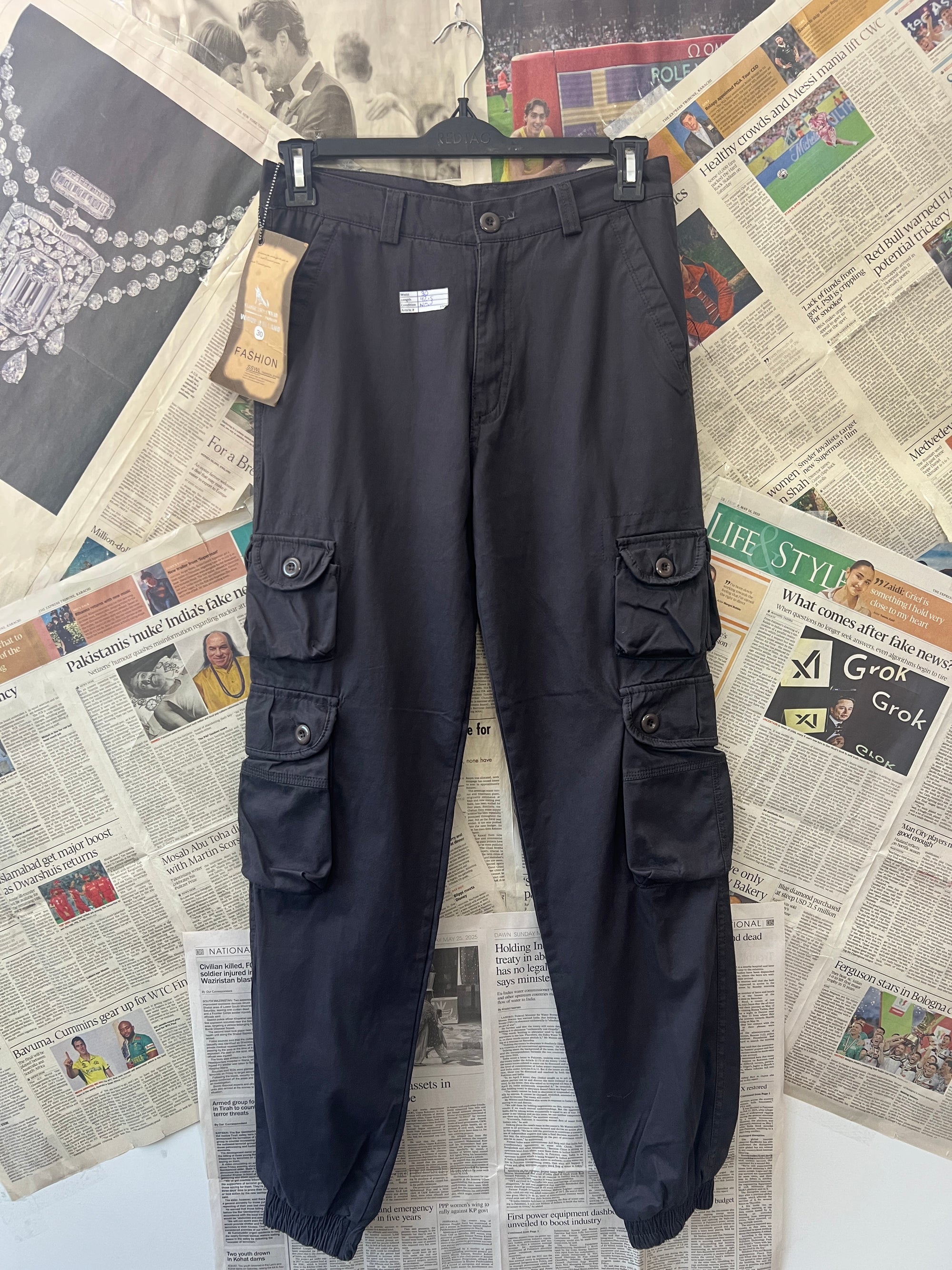 Fashion® Waist: 30" | Grey | Cargo Trouser | 1001 - Genuine Maal
