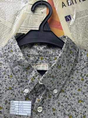 GAP® Large | Chest 23” | Grey Floral | Shirt | Cotton | 4353 - Genuine Maal