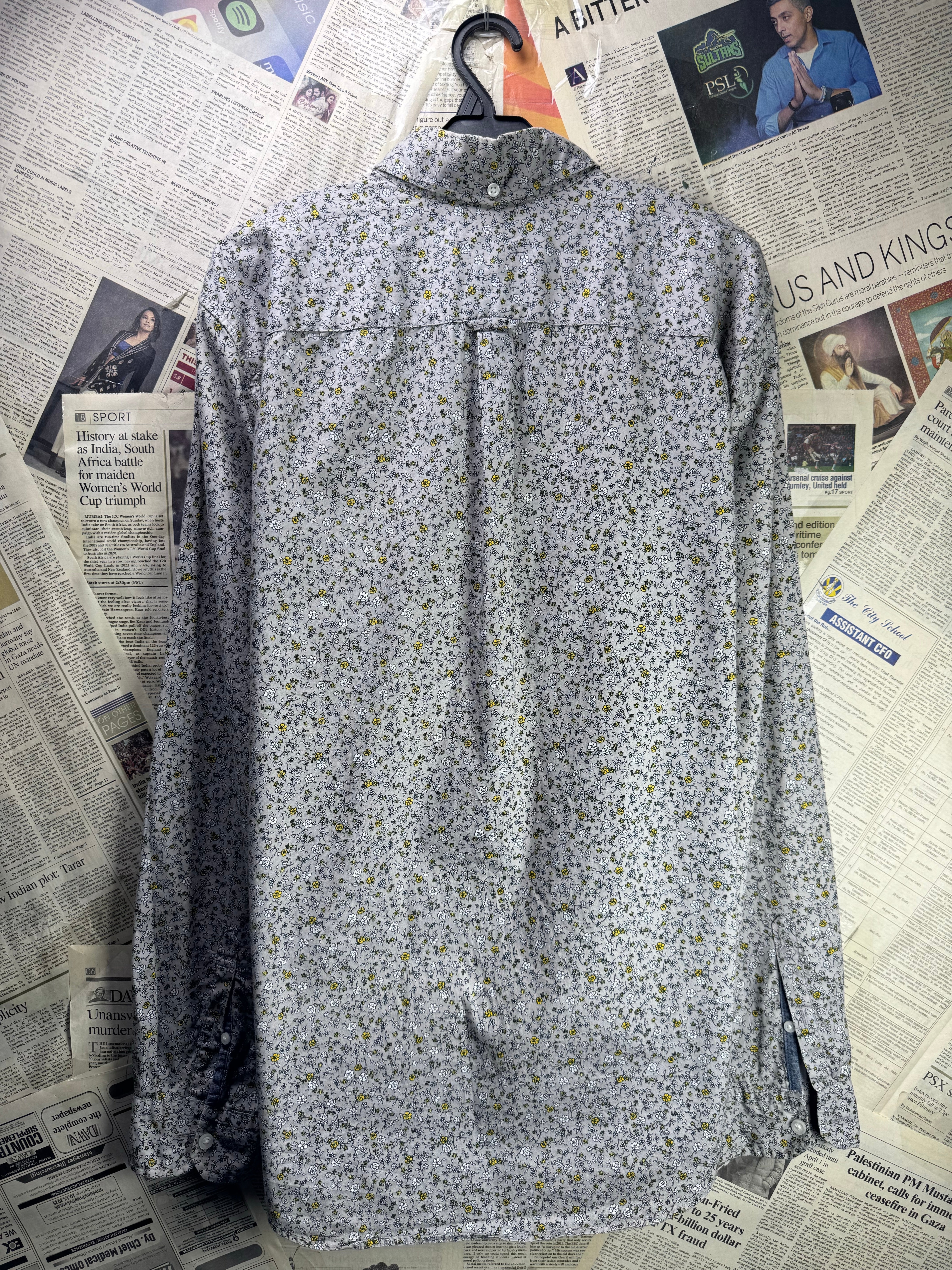 GAP® Large | Chest 23” | Grey Floral | Shirt | Cotton | 4353 - Genuine Maal
