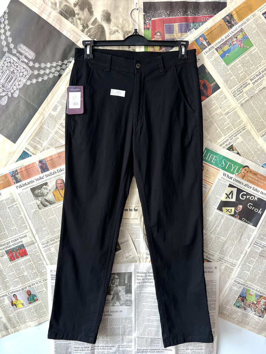 Brook Taverner® Waist: 30" | Black | Chino Pants | 983 - Genuine Maal