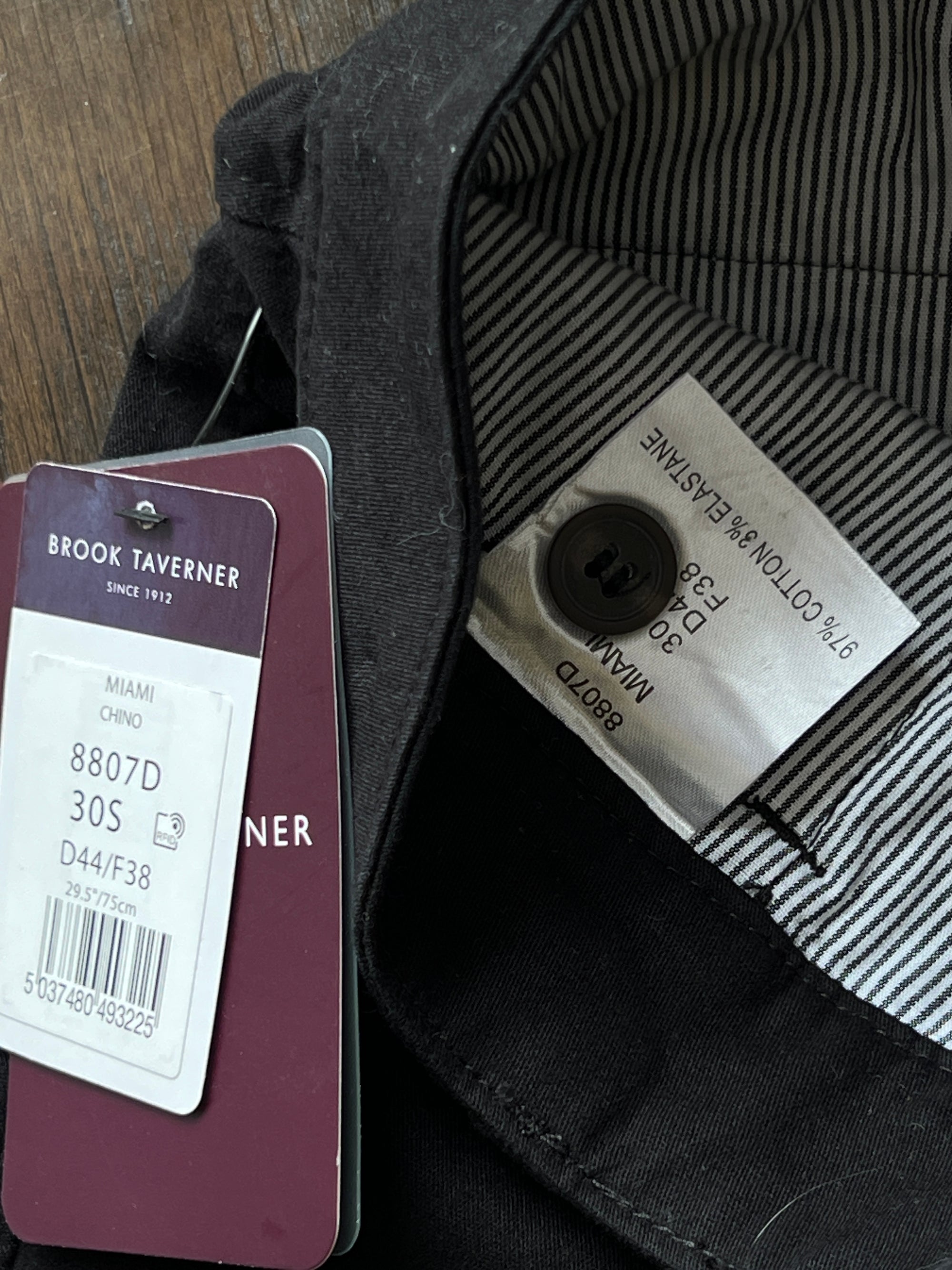 Brook Taverner® Waist: 30" | Black | Chino Pants | 983 - Genuine Maal