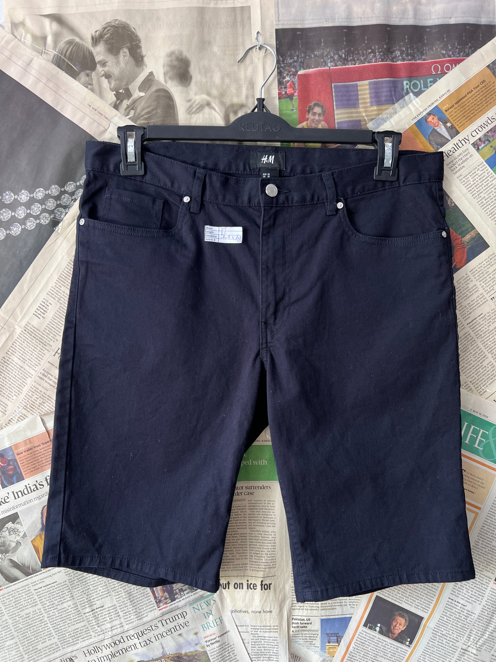 H&M® Waist: 34" | Navy| Shorts | 999 - Genuine Maal