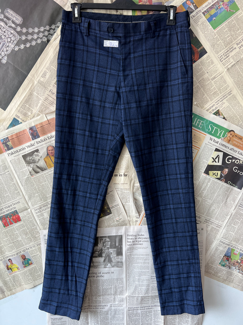Next® Waist: 32" | Blue Check | Dress Pants | 915 - Genuine Maal