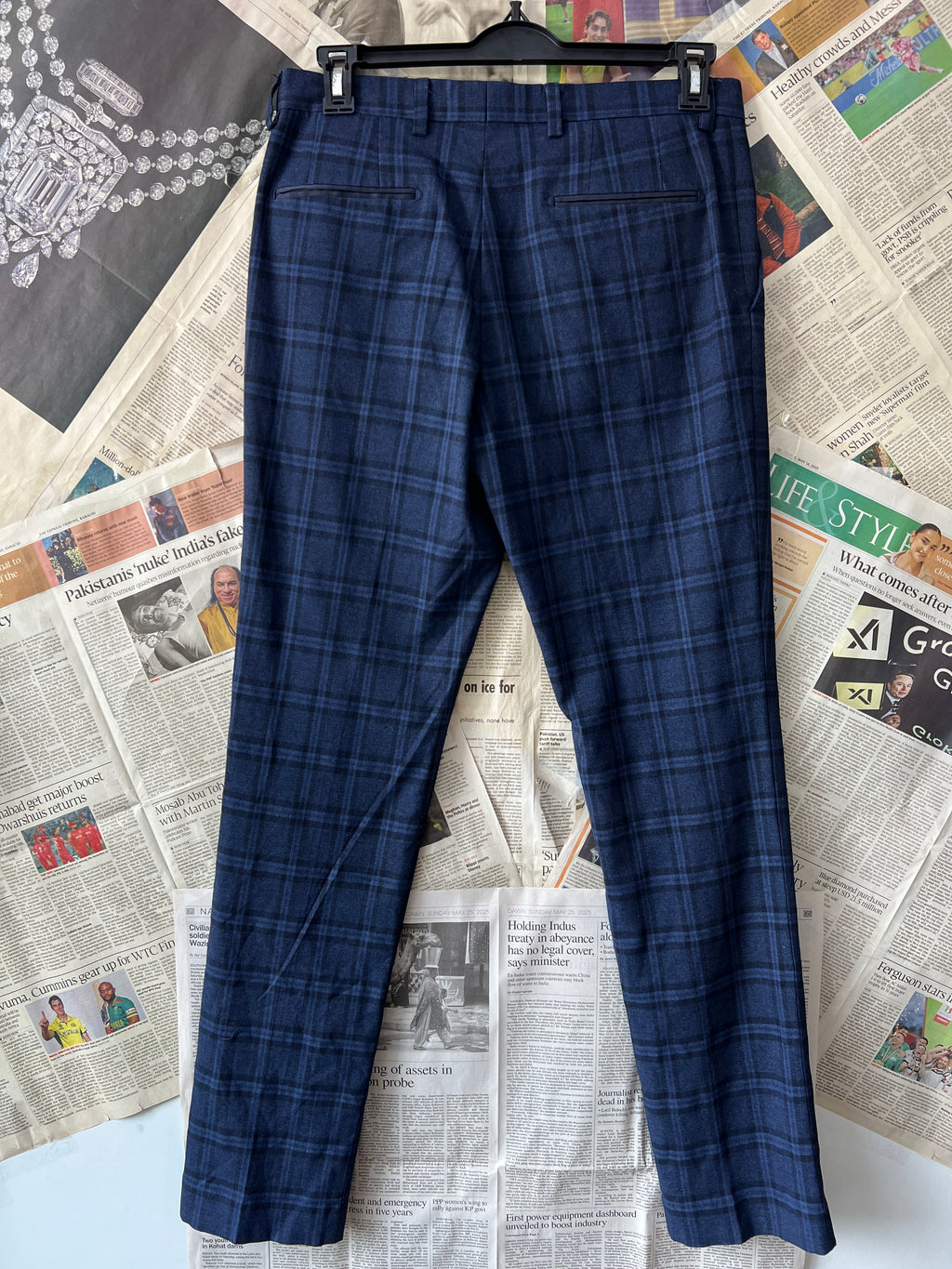 Next® Waist: 32" | Blue Check | Dress Pants | 915 - Genuine Maal