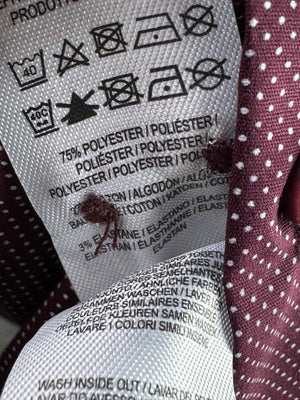 Primark® Large | Chest 23” | Maroon with Polka Dots | Shirt | Poly - Cotton - Elastane | 4331 - Genuine Maal