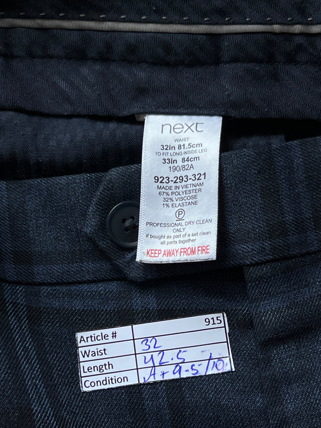 Next® Waist: 32" | Blue Check | Dress Pants | 915 - Genuine Maal