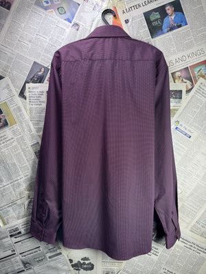 Primark® Large | Chest 23” | Maroon with Polka Dots | Shirt | Poly - Cotton - Elastane | 4331 - Genuine Maal