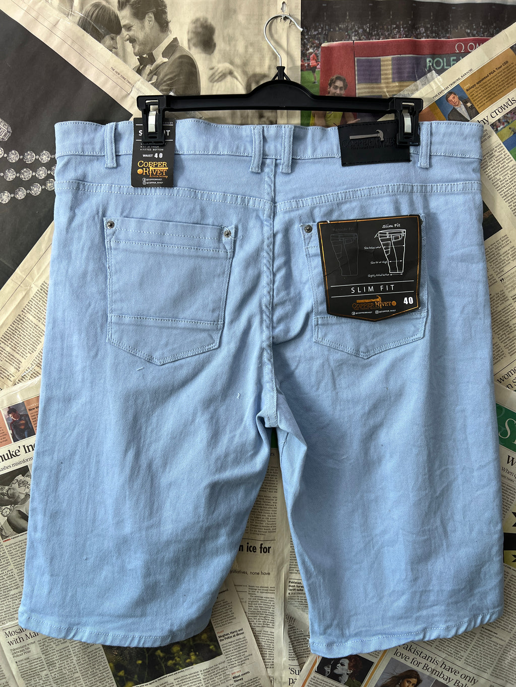 Copper Rivet® Waist: 42" | Blue | Denim Shorts | 912 - Genuine Maal