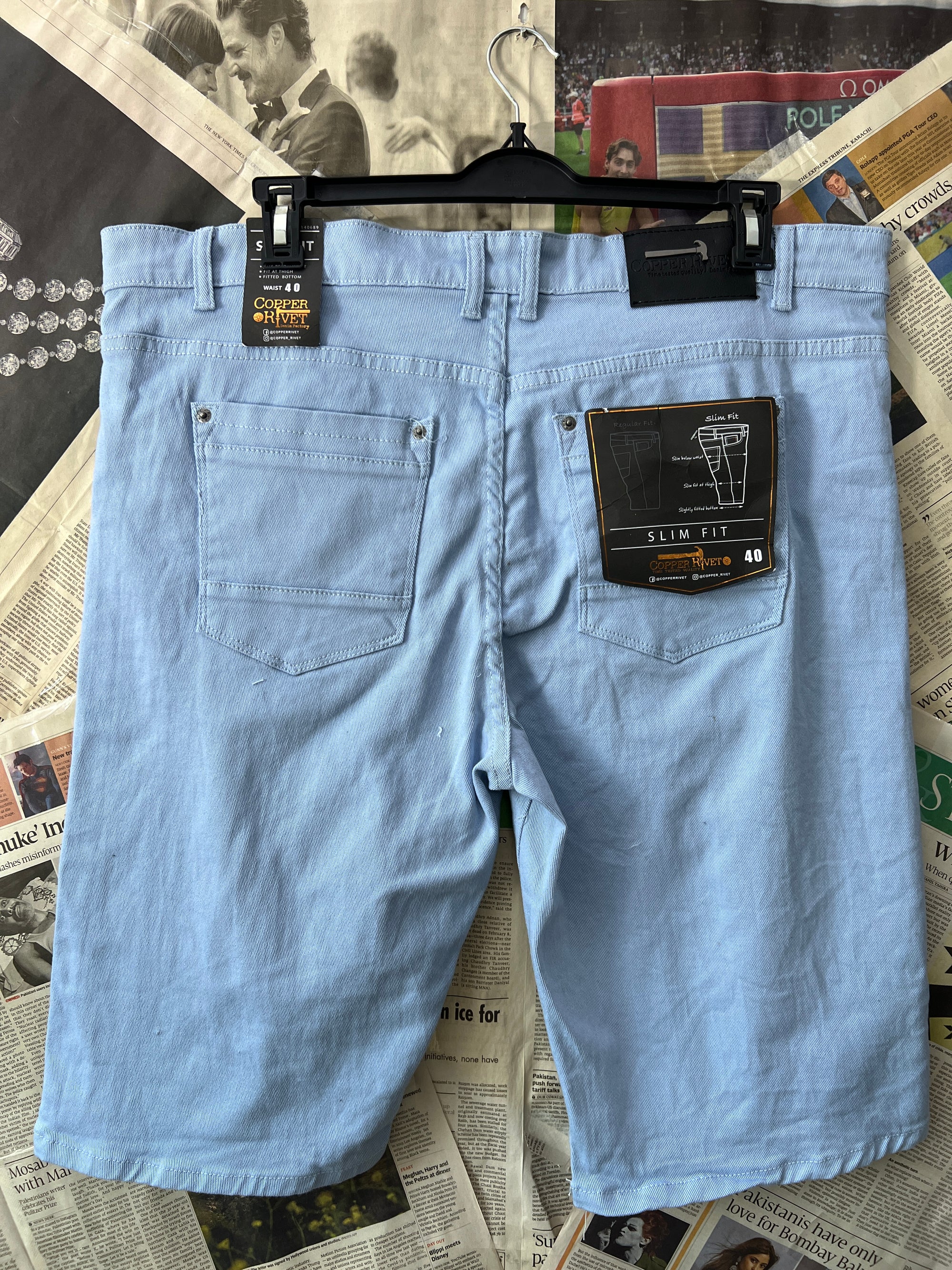 Copper Rivet® Waist: 42" | Blue | Denim Shorts | 912 - Genuine Maal